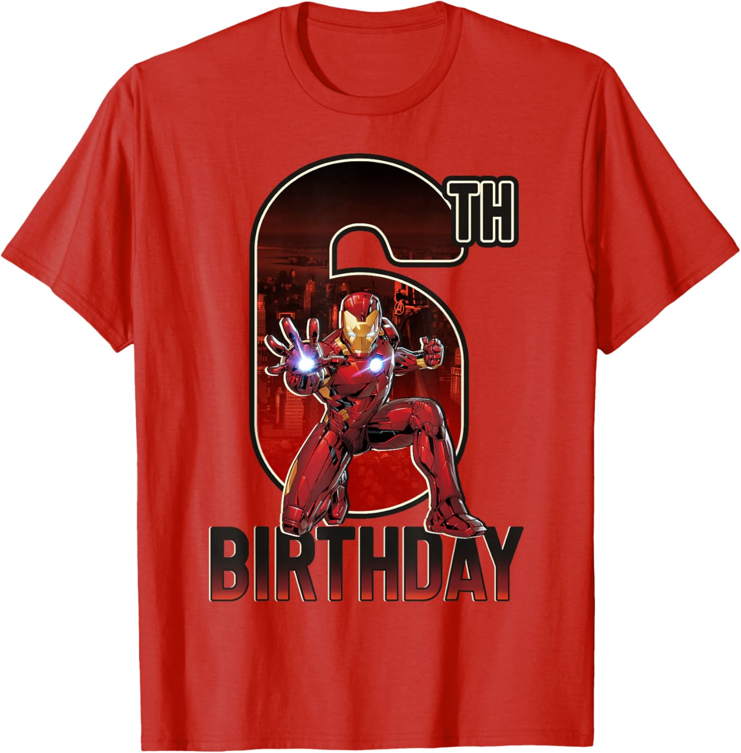 Marvel Iron Man 6th Birthday Graphic T-Shirt for Kids Action Pose - 8