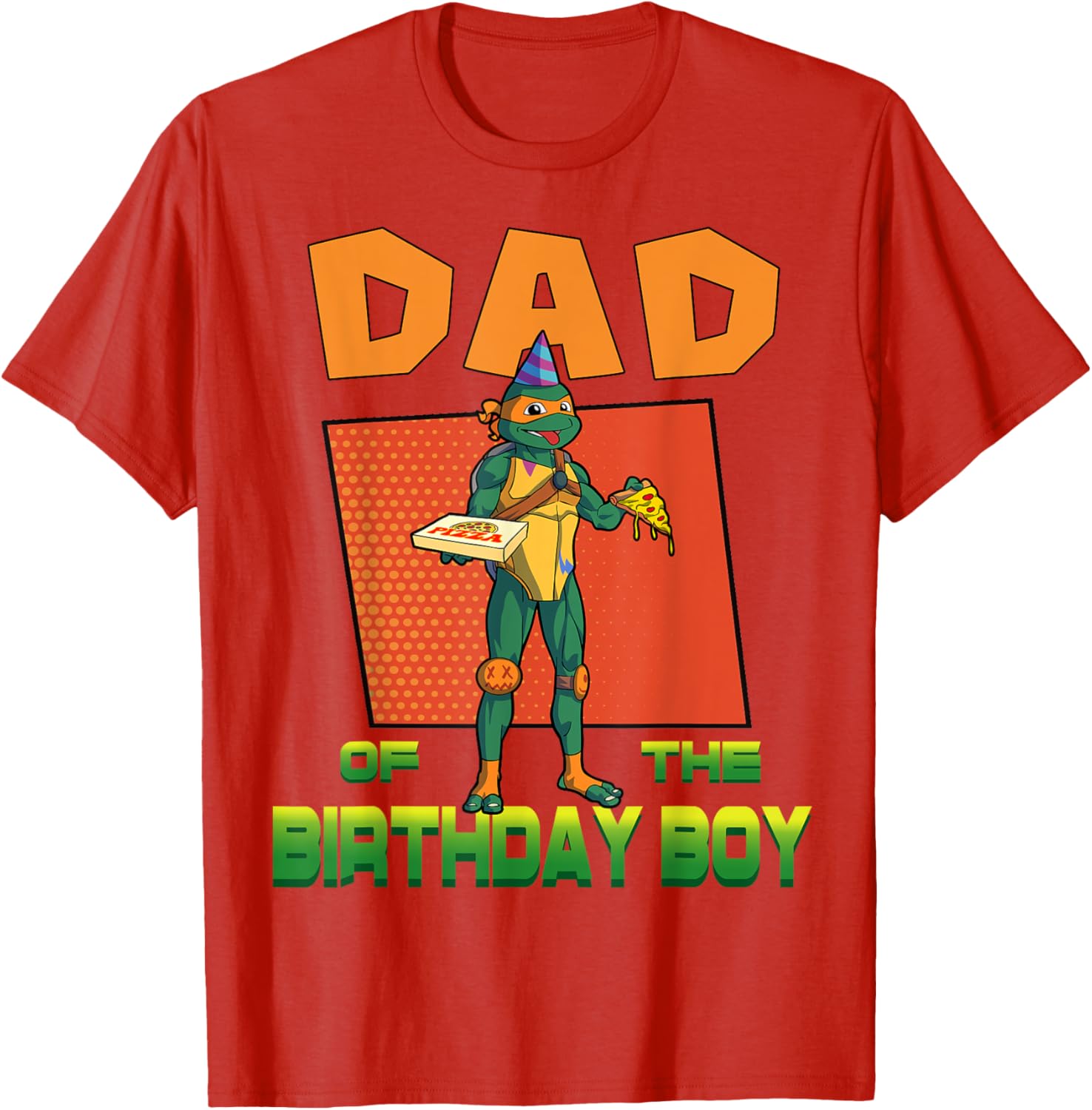 Mikey Daddy of the Birthday Boy Pizza T-Shirt for TMNT Fans - 15