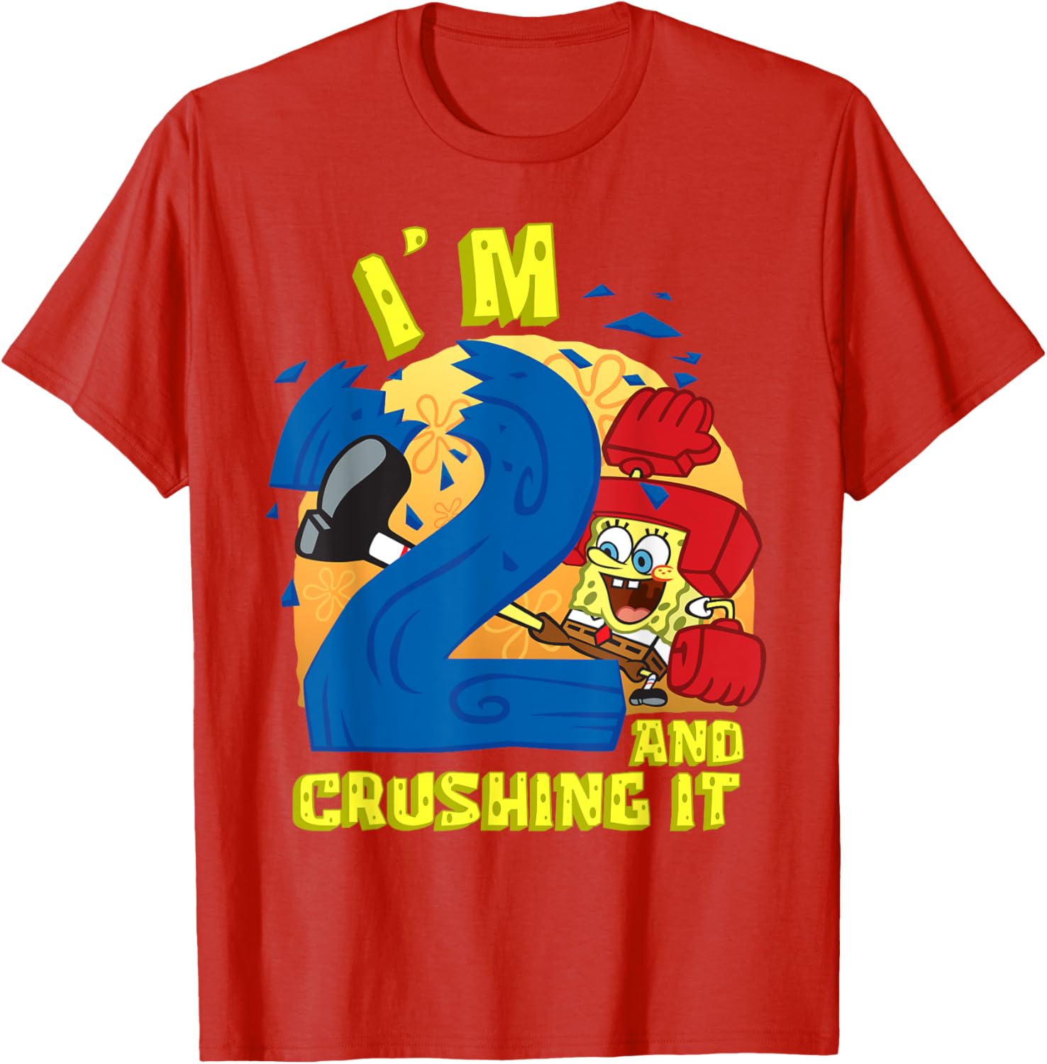 SpongeBob SquarePants 2nd Birthday Gift Crushing It T-Shirt for Kids - 15