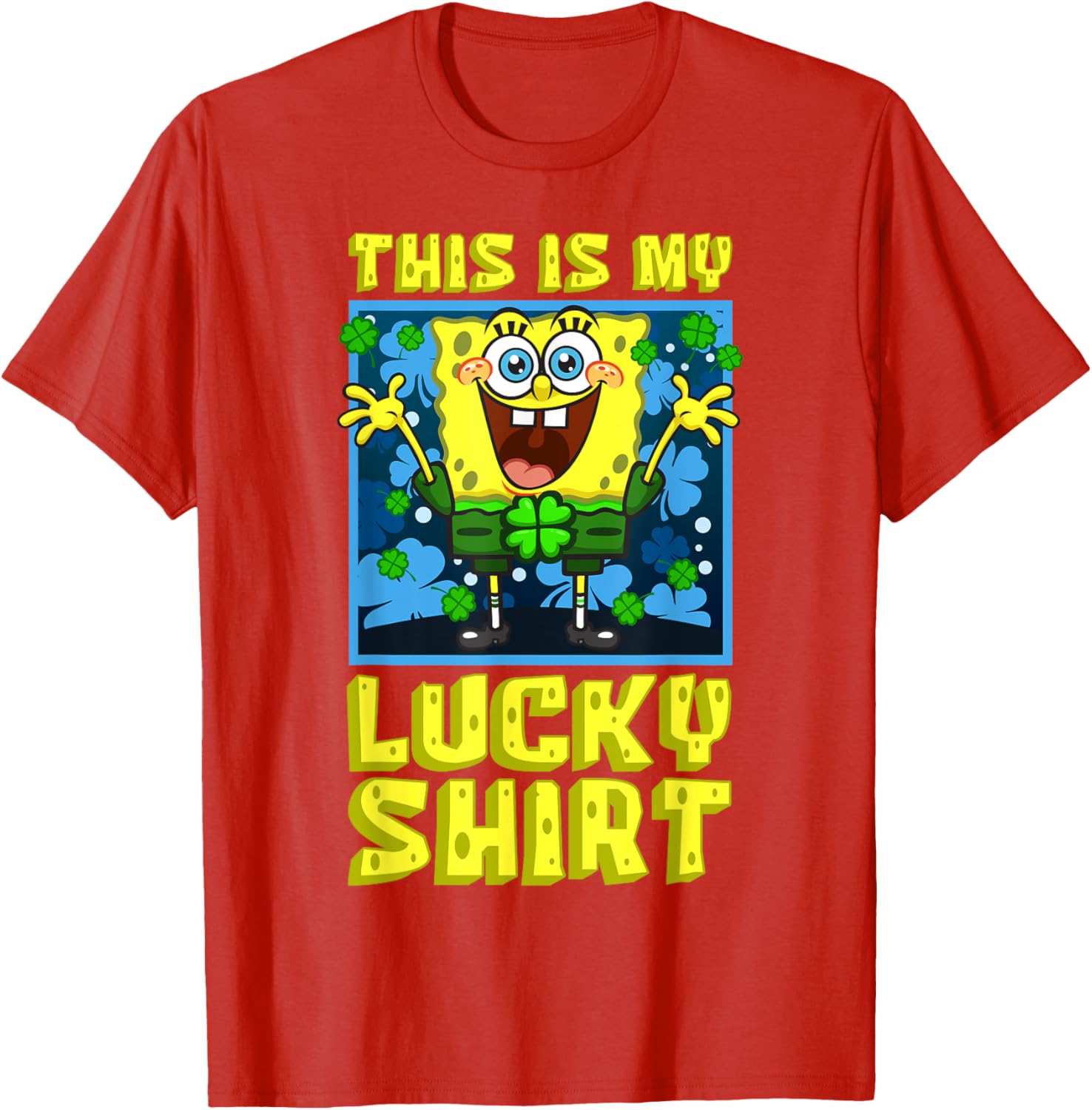Mademark SpongeBob Lucky Shirt St Patrick's Day Clover Fun T-Shirt - 8