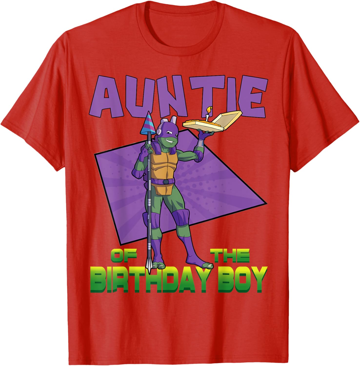 Mademark TMNT Donnie Auntie Birthday Pizza Party T-Shirt for Kids - 20