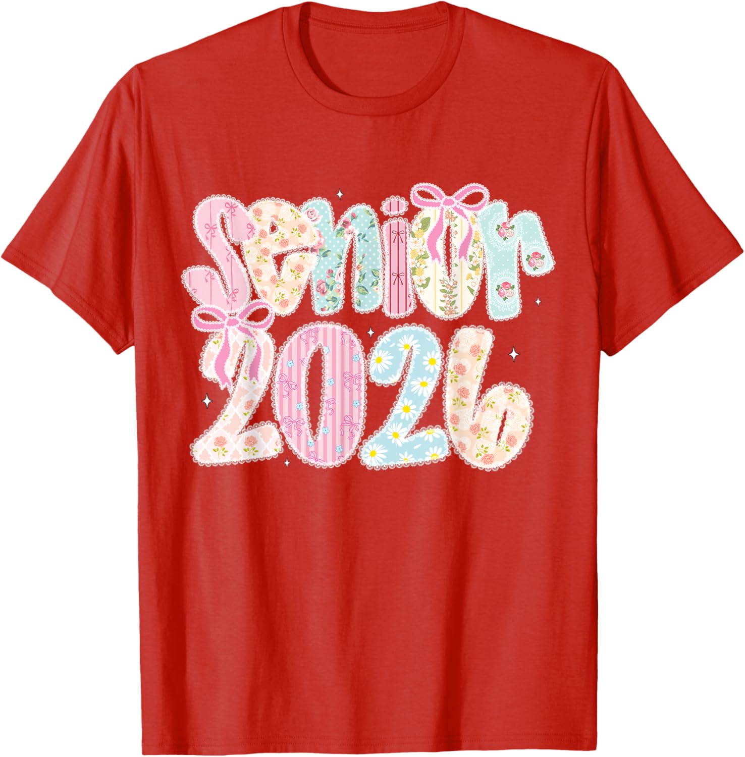 Coquette Lace Floral Pastel Graduation T-Shirt for Senior 2026 - 25