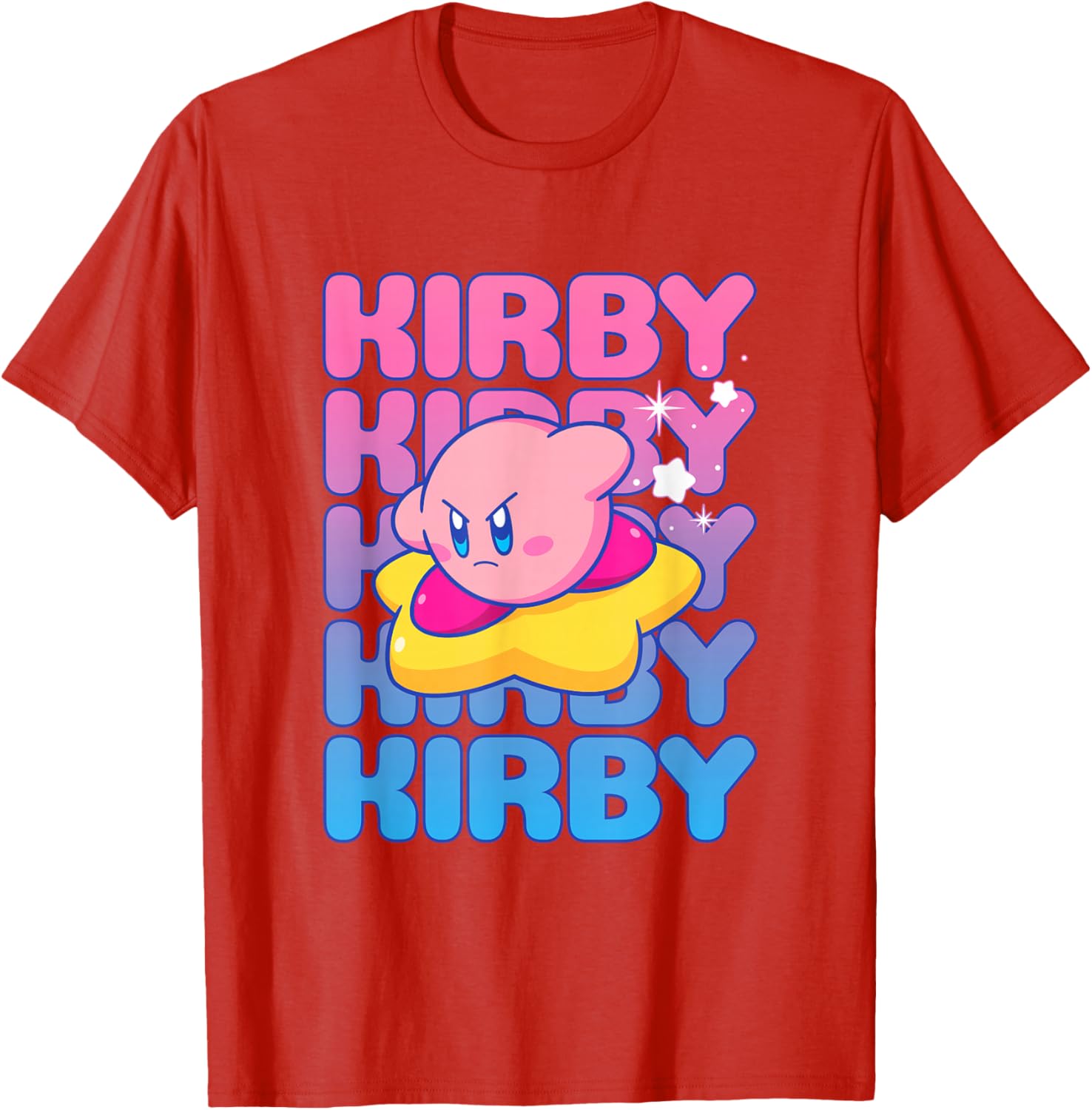 Kirby Nintendo Big Bubble Text Stack T-Shirt for Gamers and Fans - 18