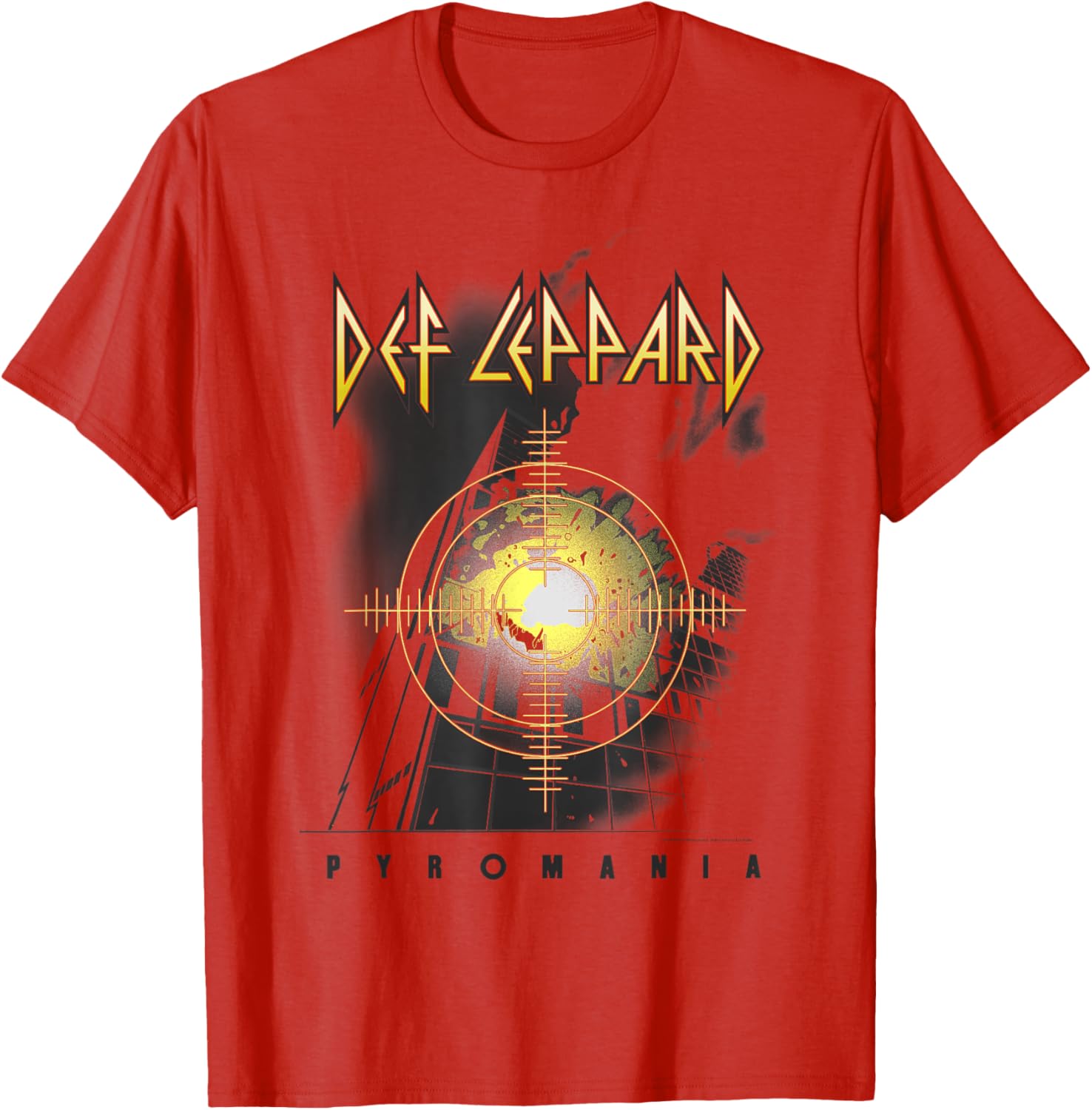 Def Leppard Pyro T-Shirt for Adults - Red Unisex Short Sleeve Small - 4