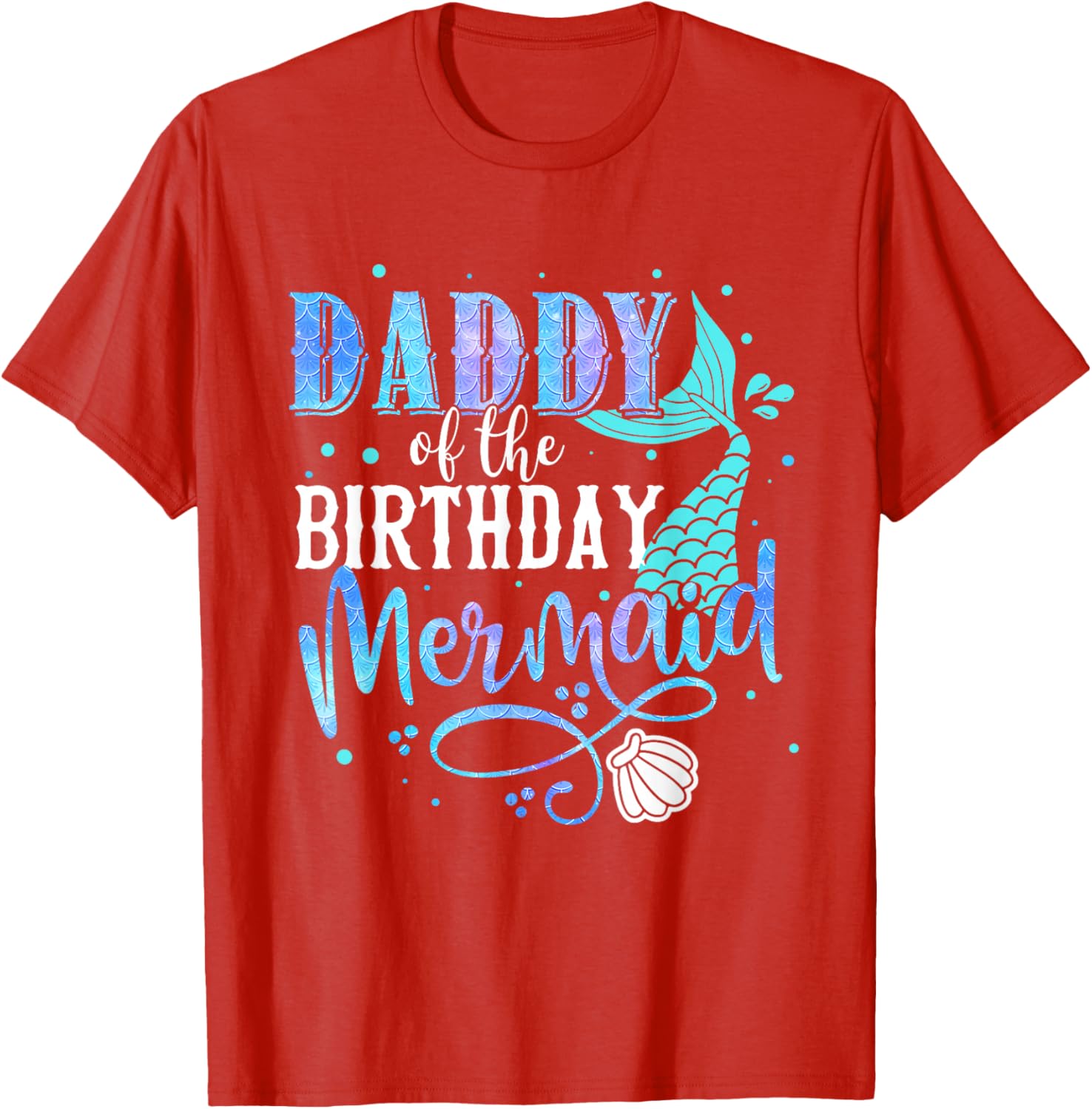 Daddy of the Birthday Mermaid Family Matching Papa T-Shirt for Dads - 11