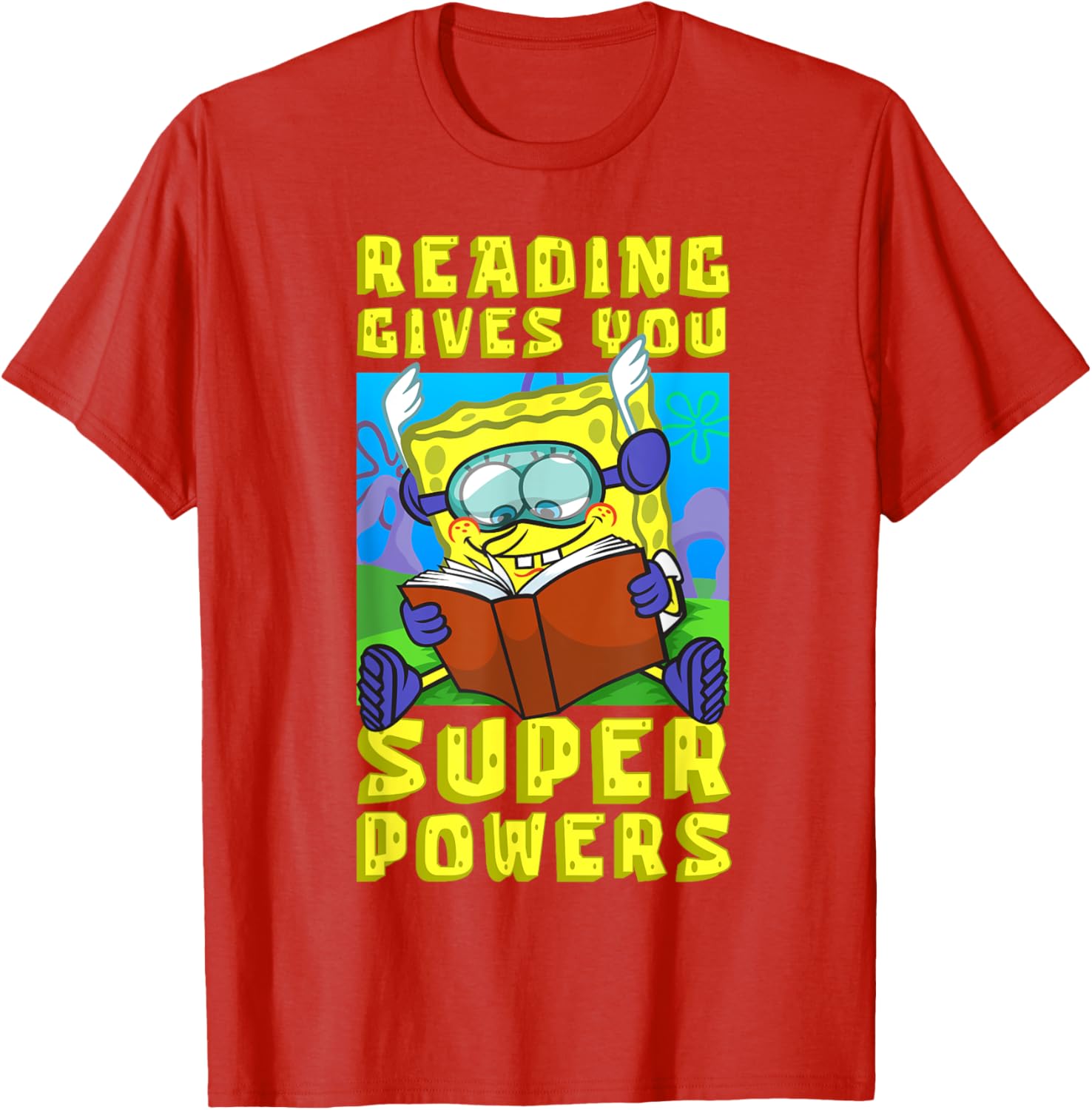 Mademark SpongeBob SquarePants Super Powers Reading T-Shirt for Kids - 4