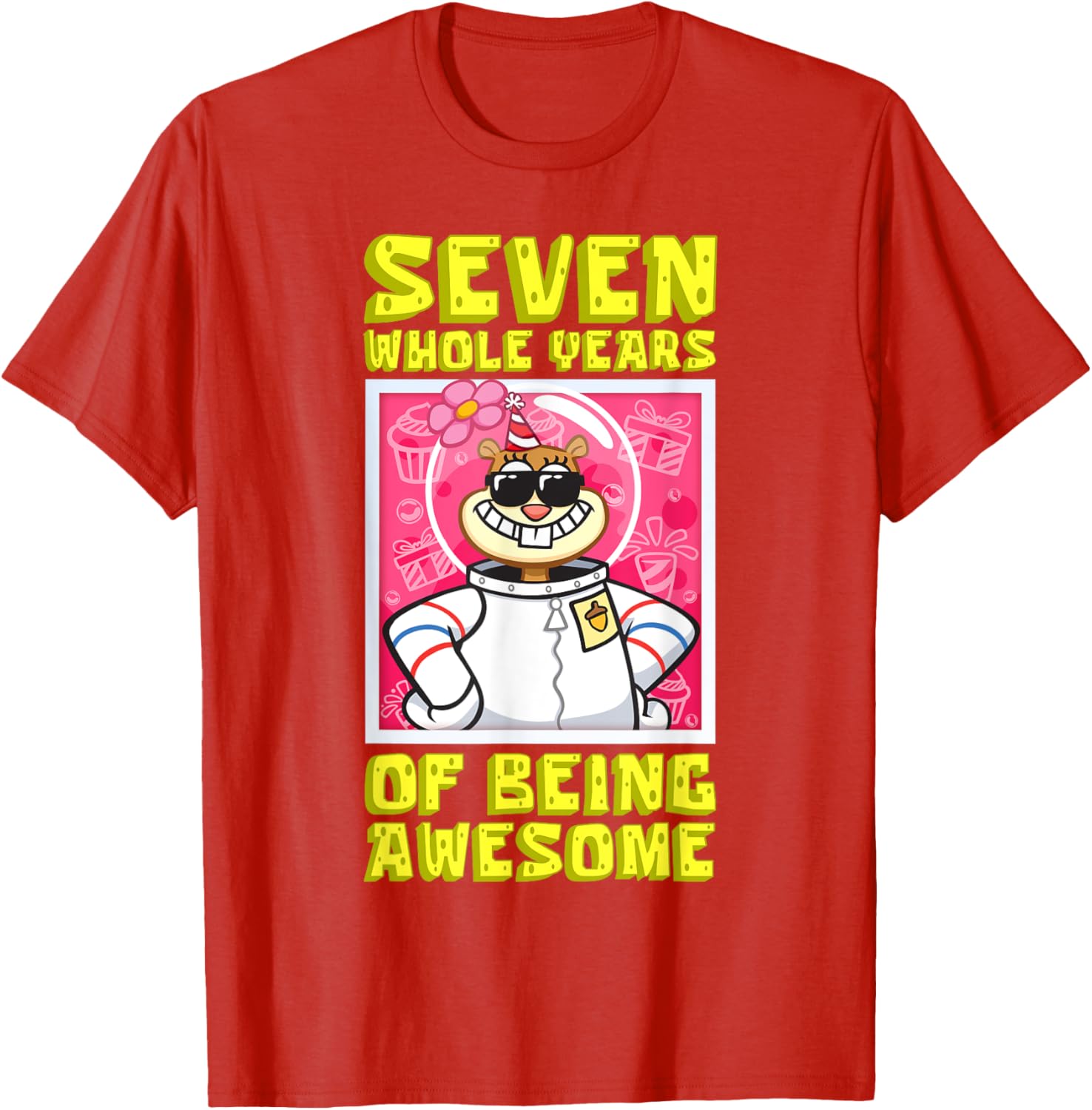 Mademark SpongeBob Sandy 7th Birthday Gift T-Shirt for Girls - 11