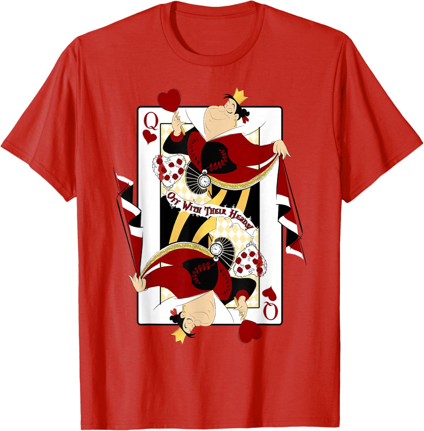 Queen of Hearts Playing Card T-Shirt for Disney Alice in Wonderland Fans - 5