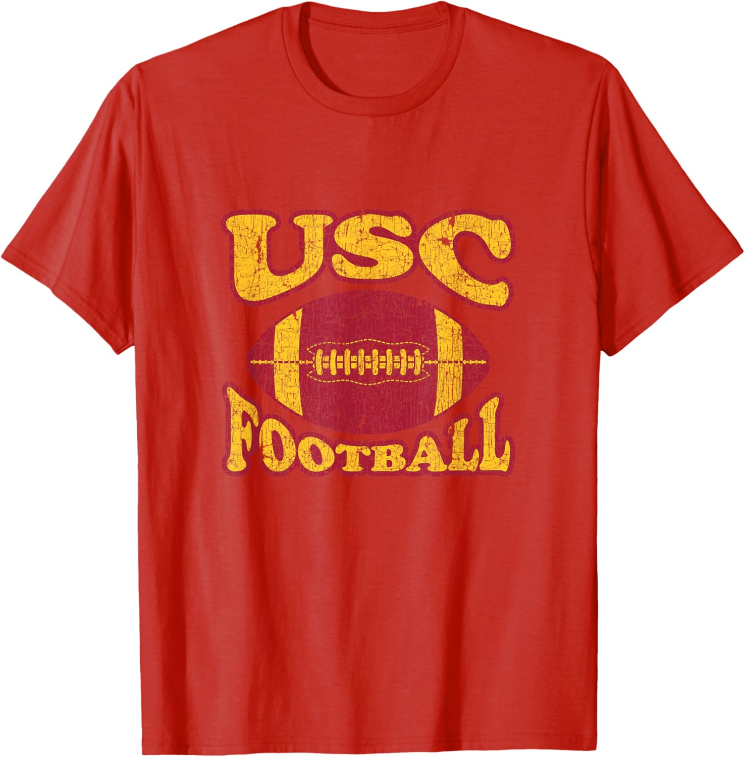 USC Trojans Distressed Retro Style Football T-Shirt for Fans - 6