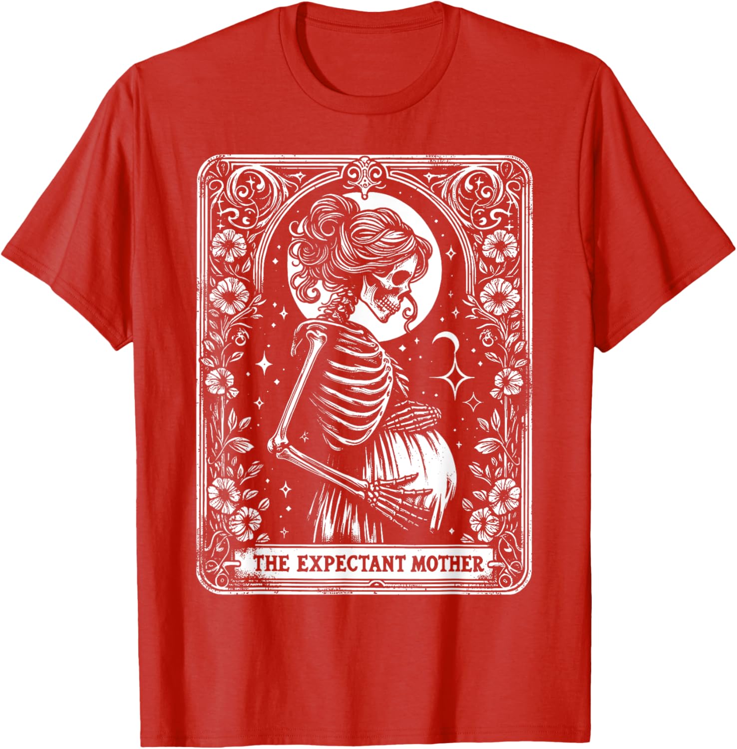 Skeleton Expectant Mother Tarot Card Pregnancy Announcement T-Shirt - 3