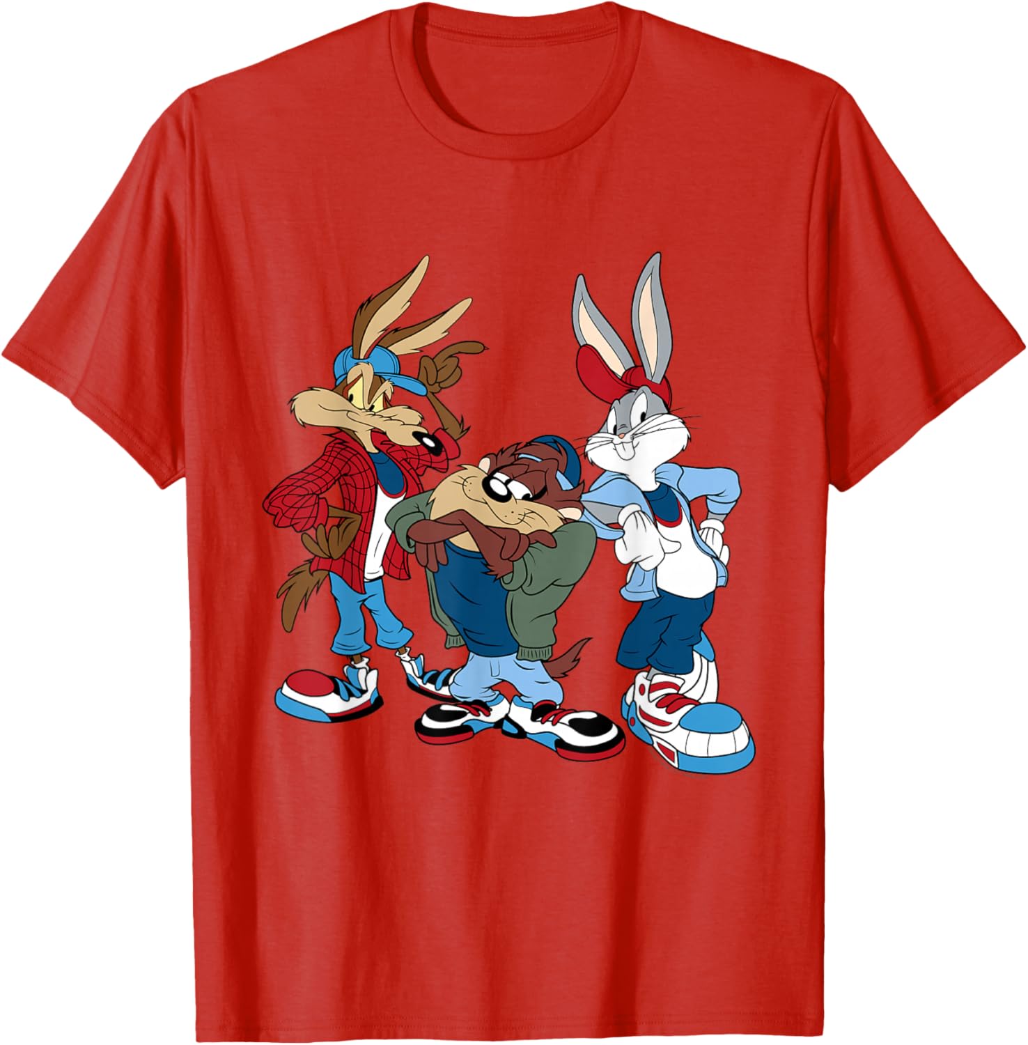Looney Tunes T-Shirt featuring Wiley, Bugs, and Taz - Fun Cartoon Apparel - 4
