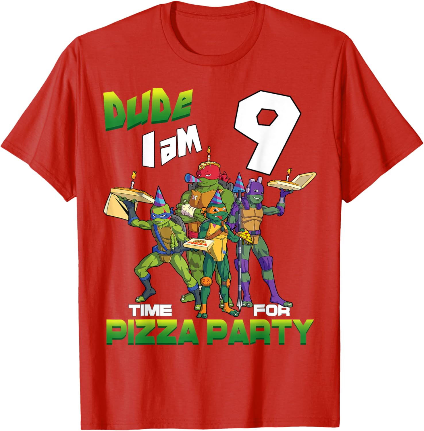 Mademark Teenage Mutant Ninja Turtles Pizza Party T-Shirt for 9-Year-Olds - 12