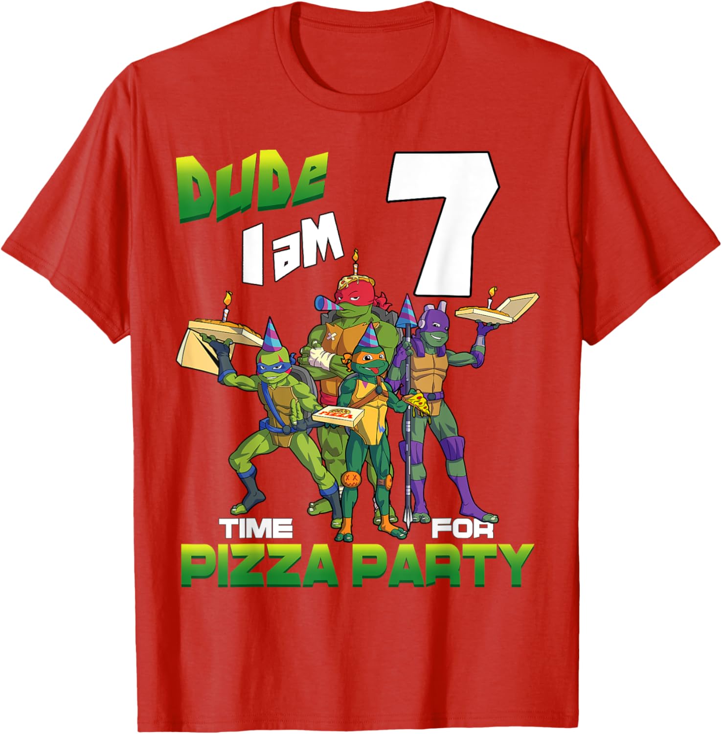 Mademark Teenage Mutant Ninja Turtles Pizza Party T-Shirt for 7 Year Olds - 2