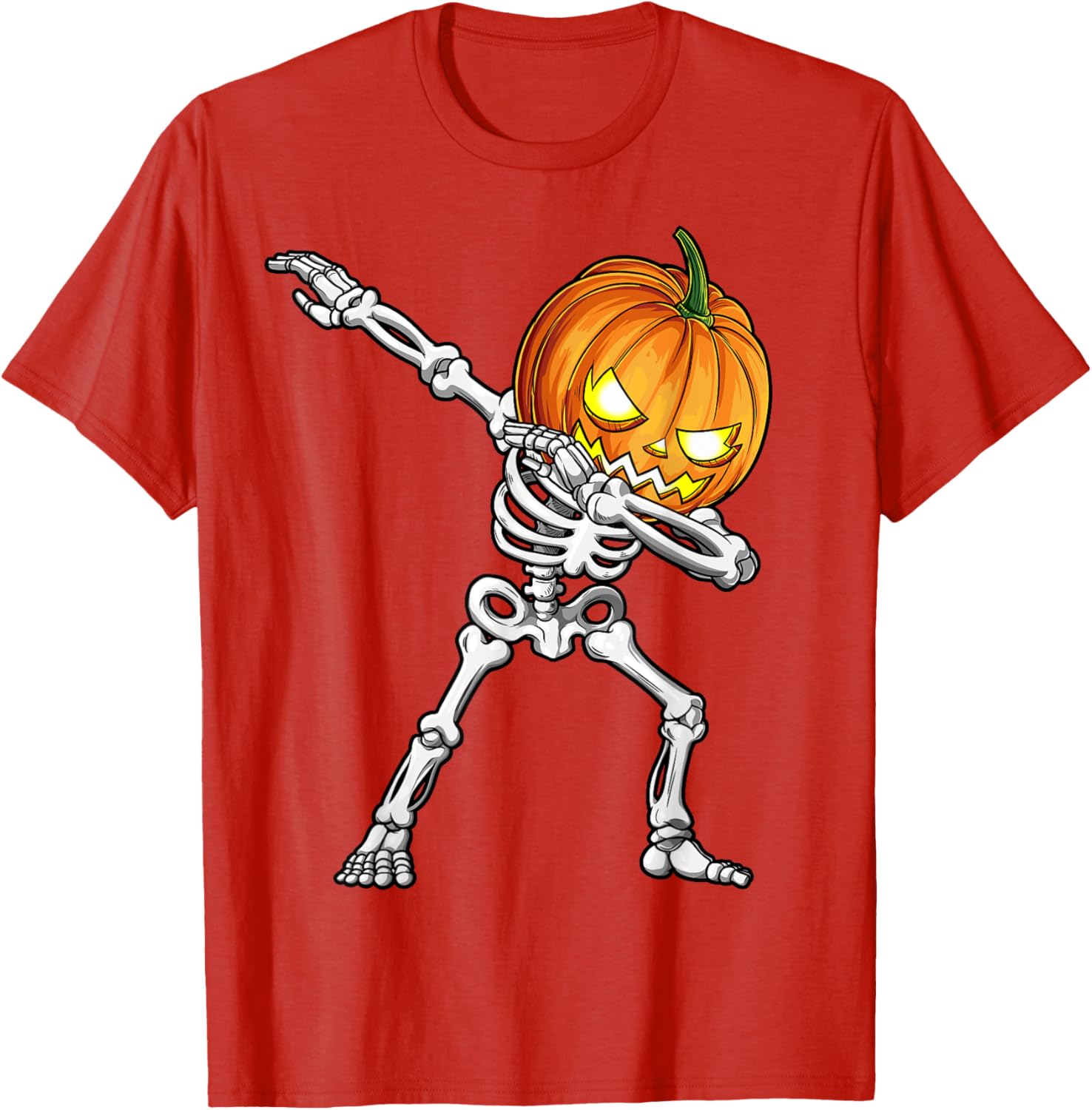 Halloween Boys Dabbing Skeleton Pumpkin Jack O Lantern T-Shirt - 10