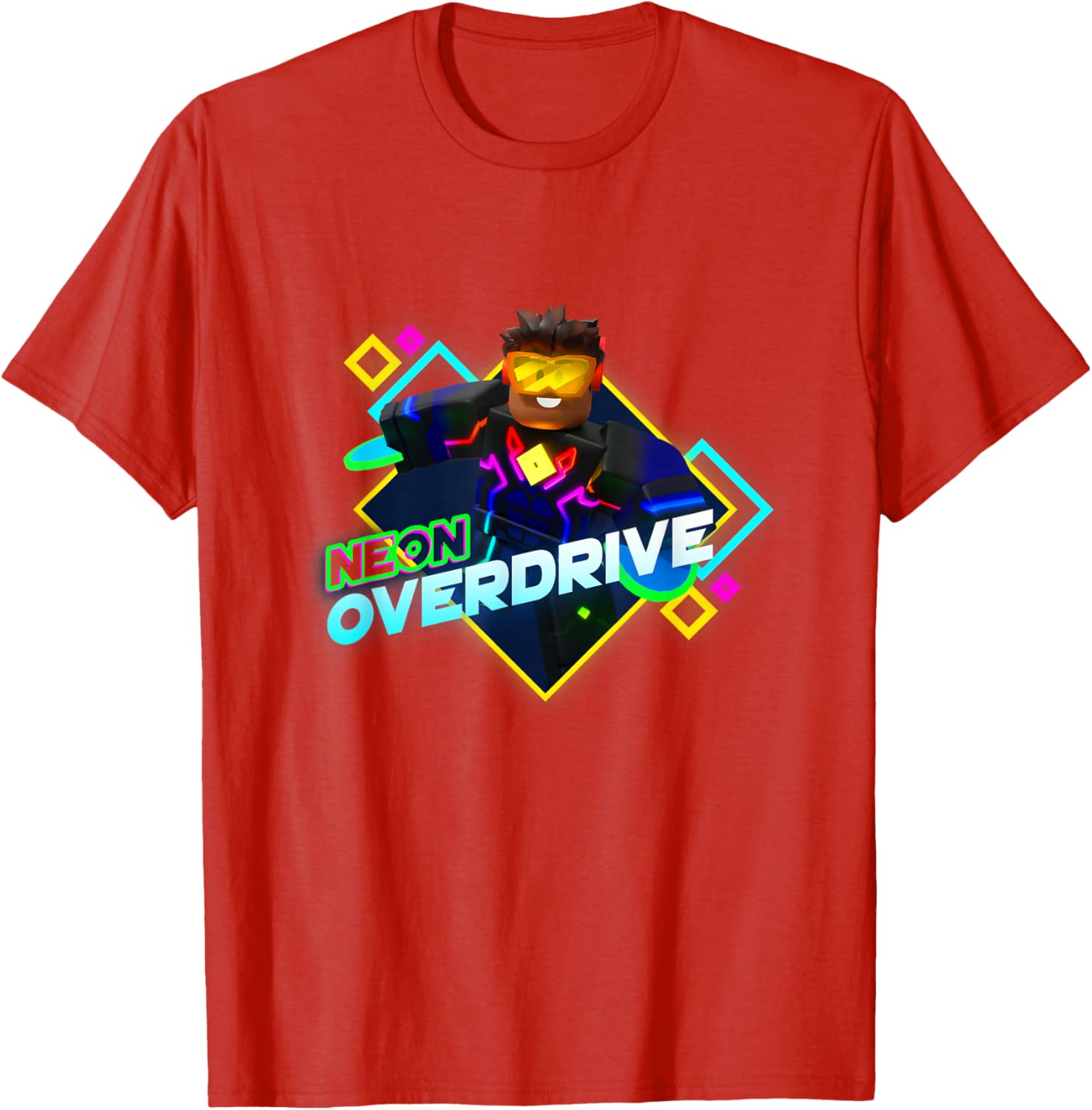 Roblox Black Neon Overdrive Classic Fit T-Shirt for Adults - Short Sleeve Cotton - 4