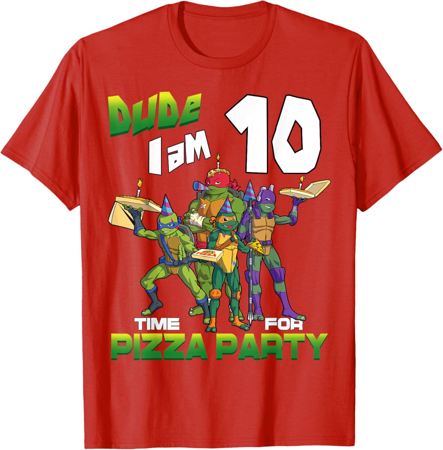 Mademark TMNT Pizza Birthday T-Shirt for 10 Year Olds - Fun Kids Tee - 16