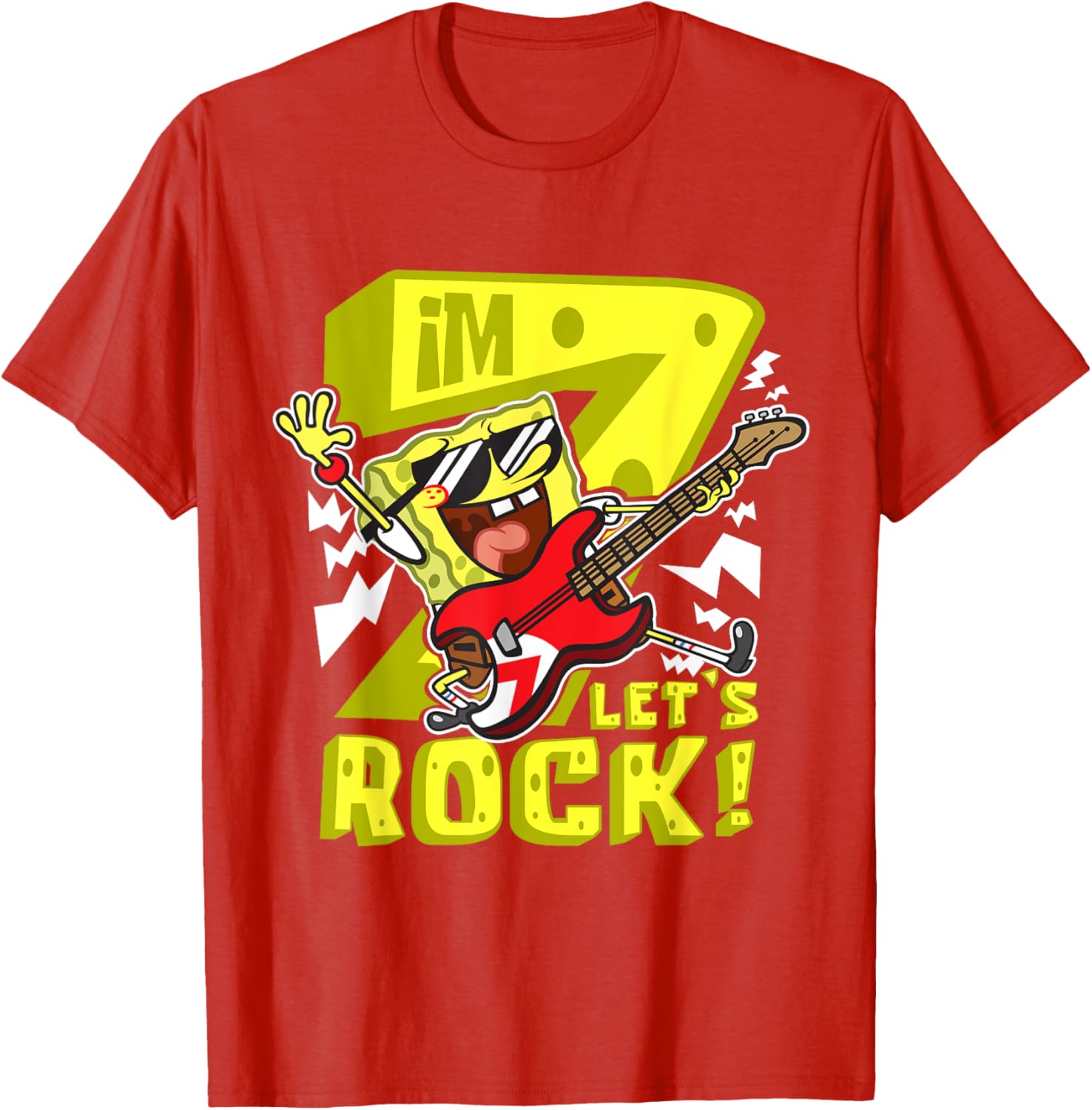 Mademark SpongeBob SquarePants 7th Birthday T-Shirt for Kids Fun Style - 8