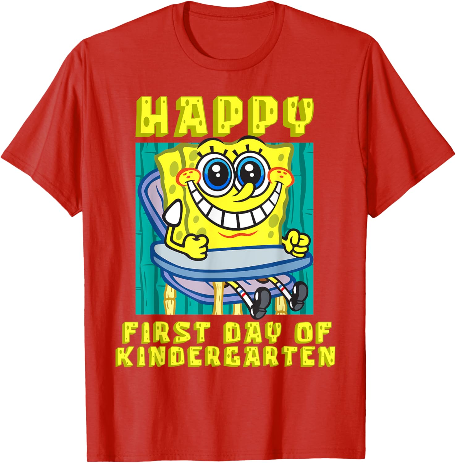 SpongeBob Happy First Day of Kindergarten T-Shirt for Boys and Girls - 12