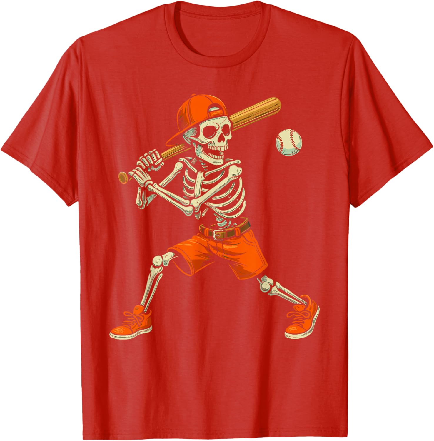 Funny Skeleton Baseball Halloween Costume T-Shirt for Kids and Men - 10