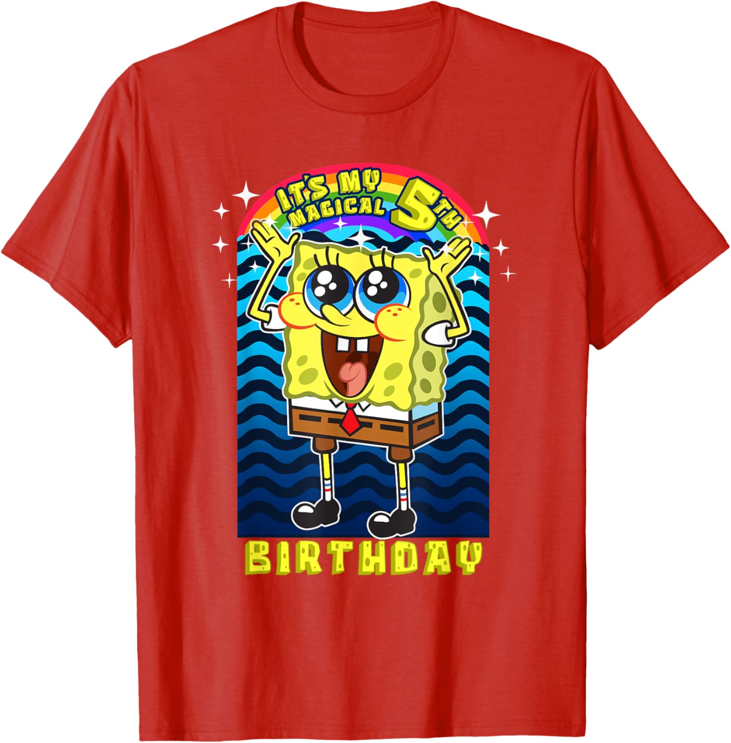 SpongeBob SquarePants Magical 5th Birthday Gift T-Shirt for Kids - 17