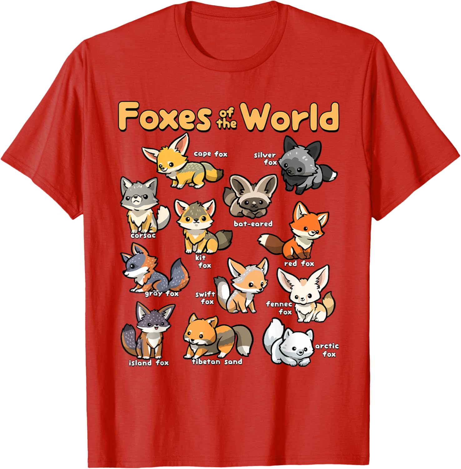 Kawaii Fox Lover T-Shirt for Animal Lovers - Fun Educational Design - 8