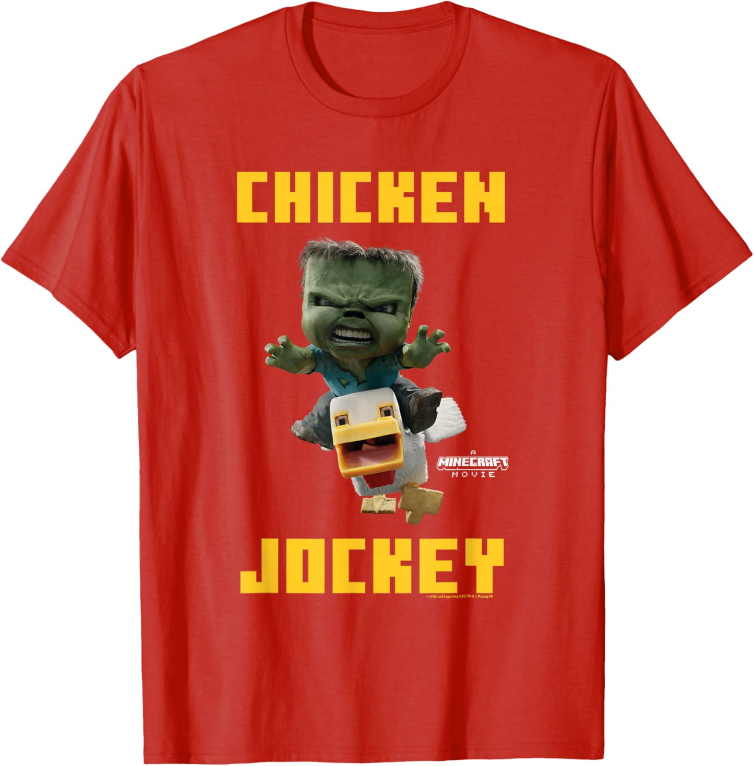 Minecraft Chicken Jockey Baby Zombie Logo T-Shirt for Gamers - 4