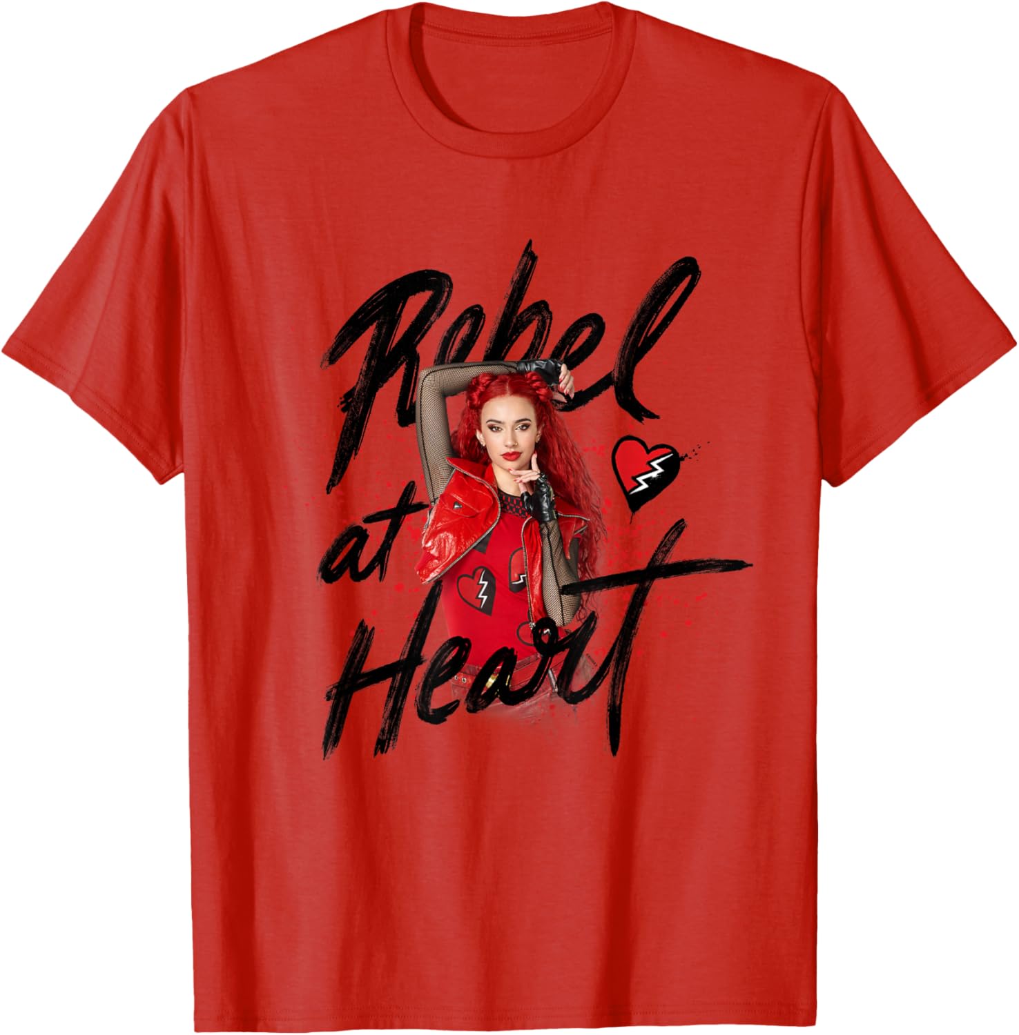 Disney Descendants 4 Red Rebel Heart T-Shirt for Kids and Fans - 7