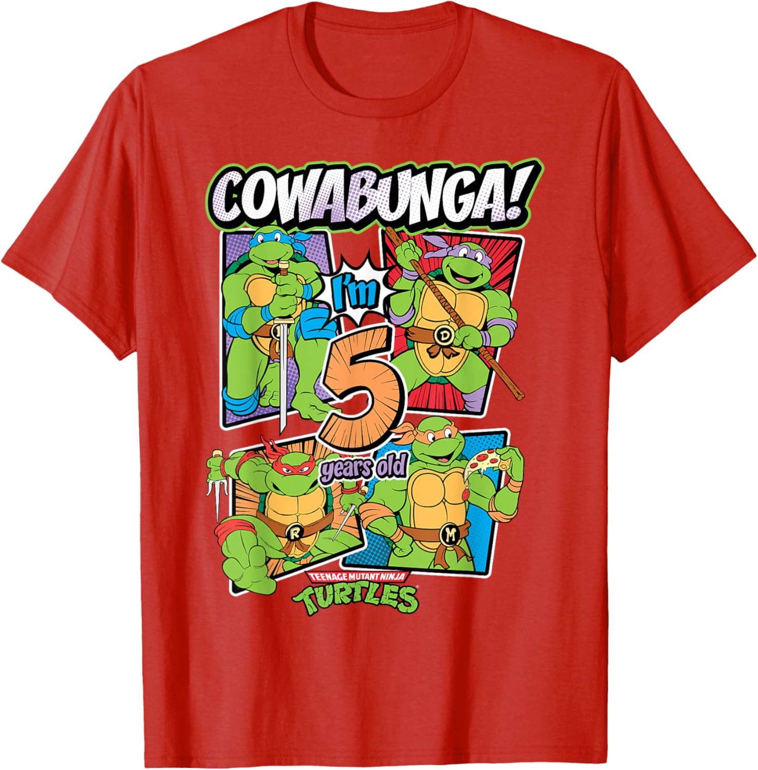 Mademark Teenage Mutant Ninja Turtles Cowabunga I'm 5 Years Old T-Shirt - 8