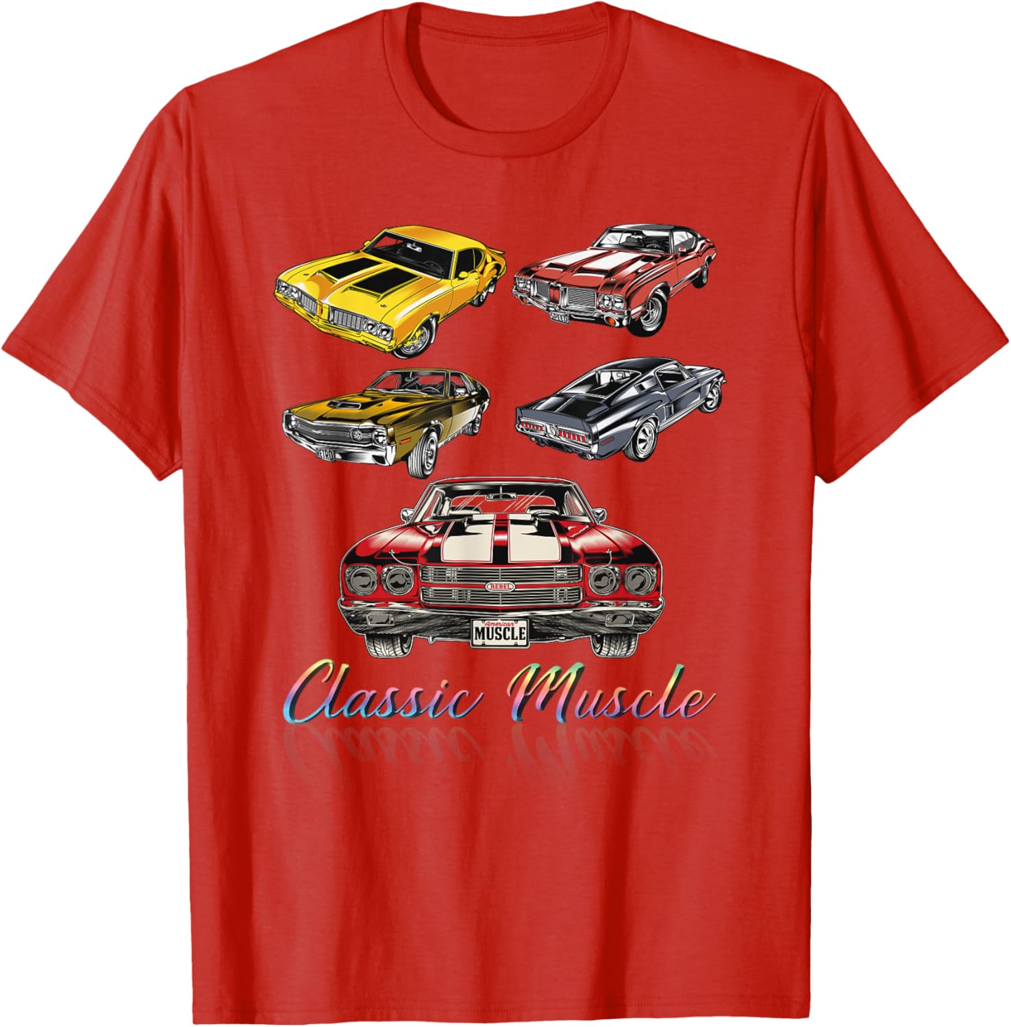 American Muscle Cars Classic Novelty T-Shirt for Car Enthusiasts - 6
