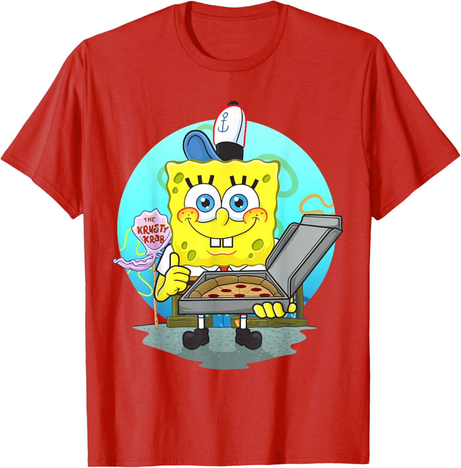 Mademark SpongeBob SquarePants Krusty Krab Pizza Delivery T-Shirt - 10