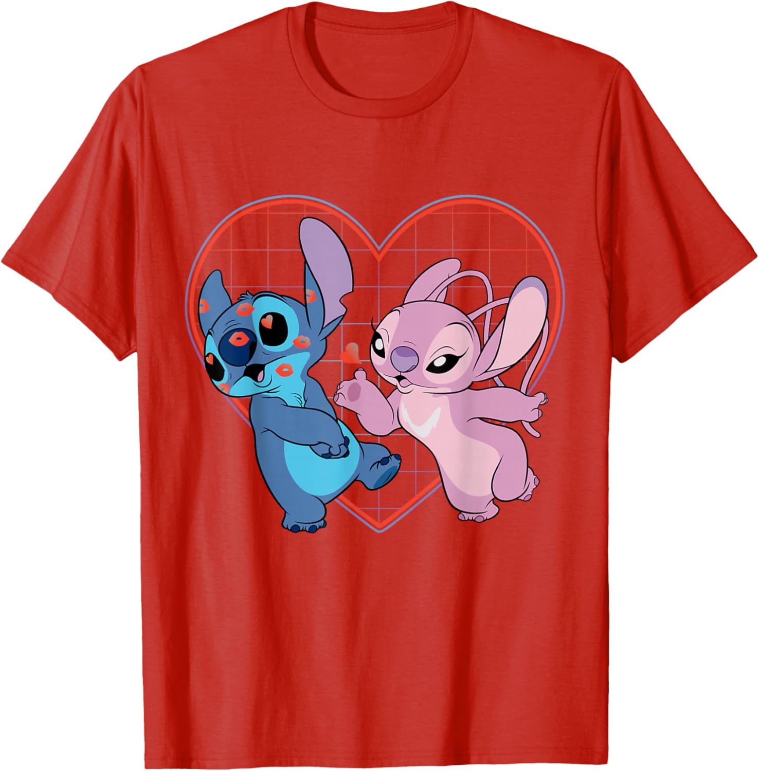 Disney Lilo and Stitch Angel Heart Kisses T-Shirt for Fun Fashion Lovers - 17
