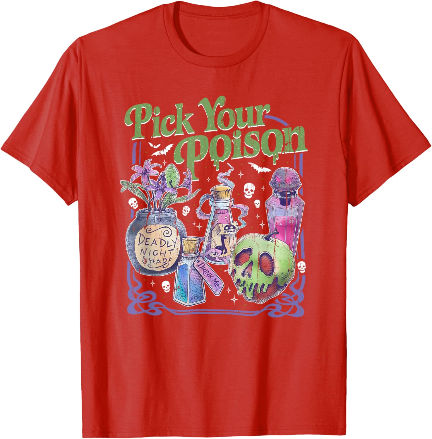 Vintage Princess Halloween T-Shirt for Women - Pick Your Poison Design - 10