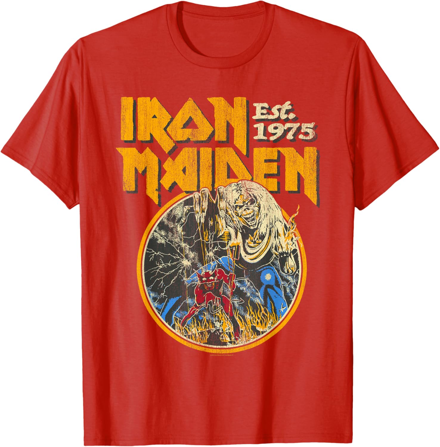 Iron Maiden Vintage Beast Circle Red T-Shirt for Music Lovers - 1