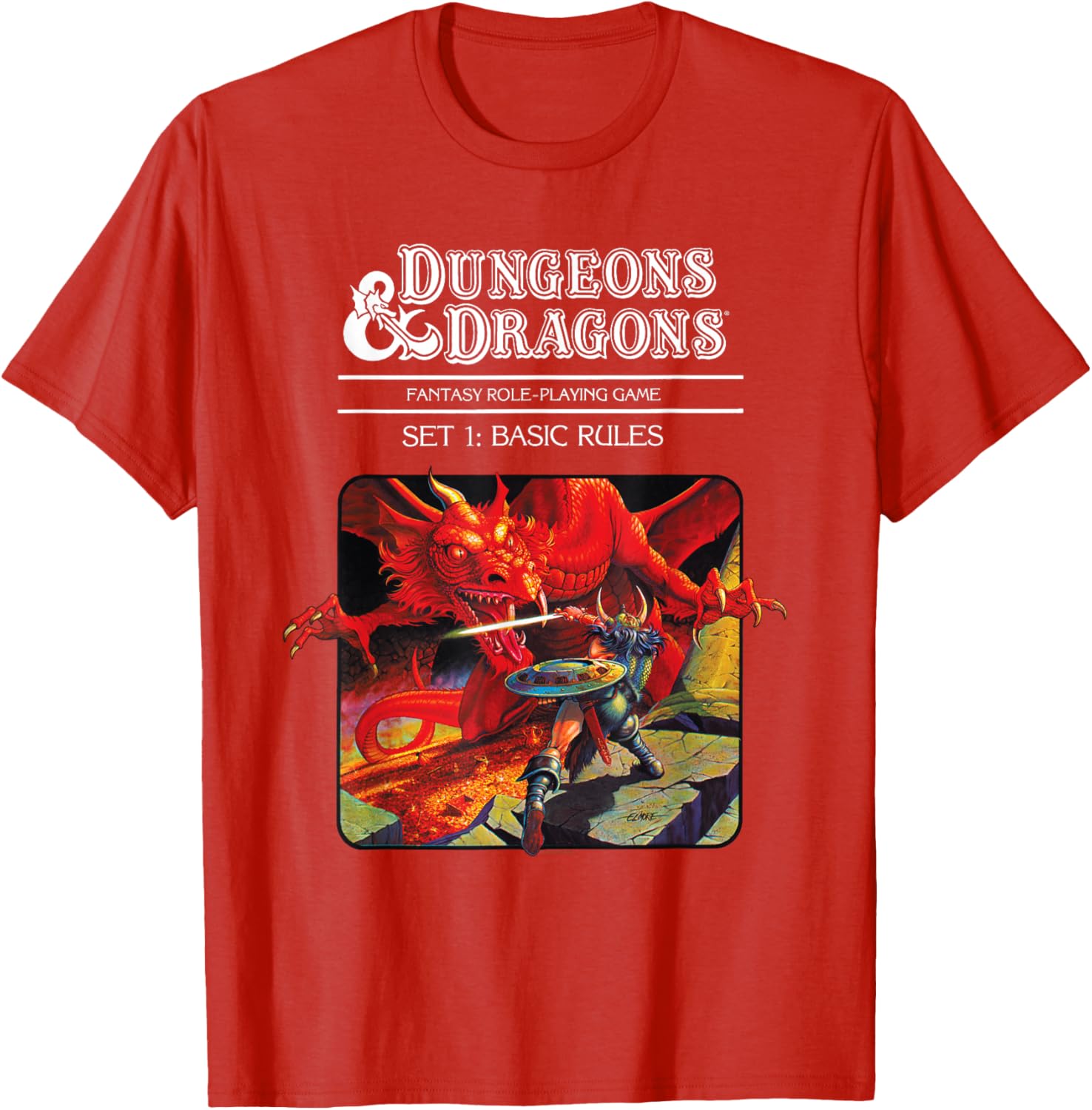 Vintage Dungeons & Dragons Basic Rules Cover T-Shirt for Fans and Gamers - 5