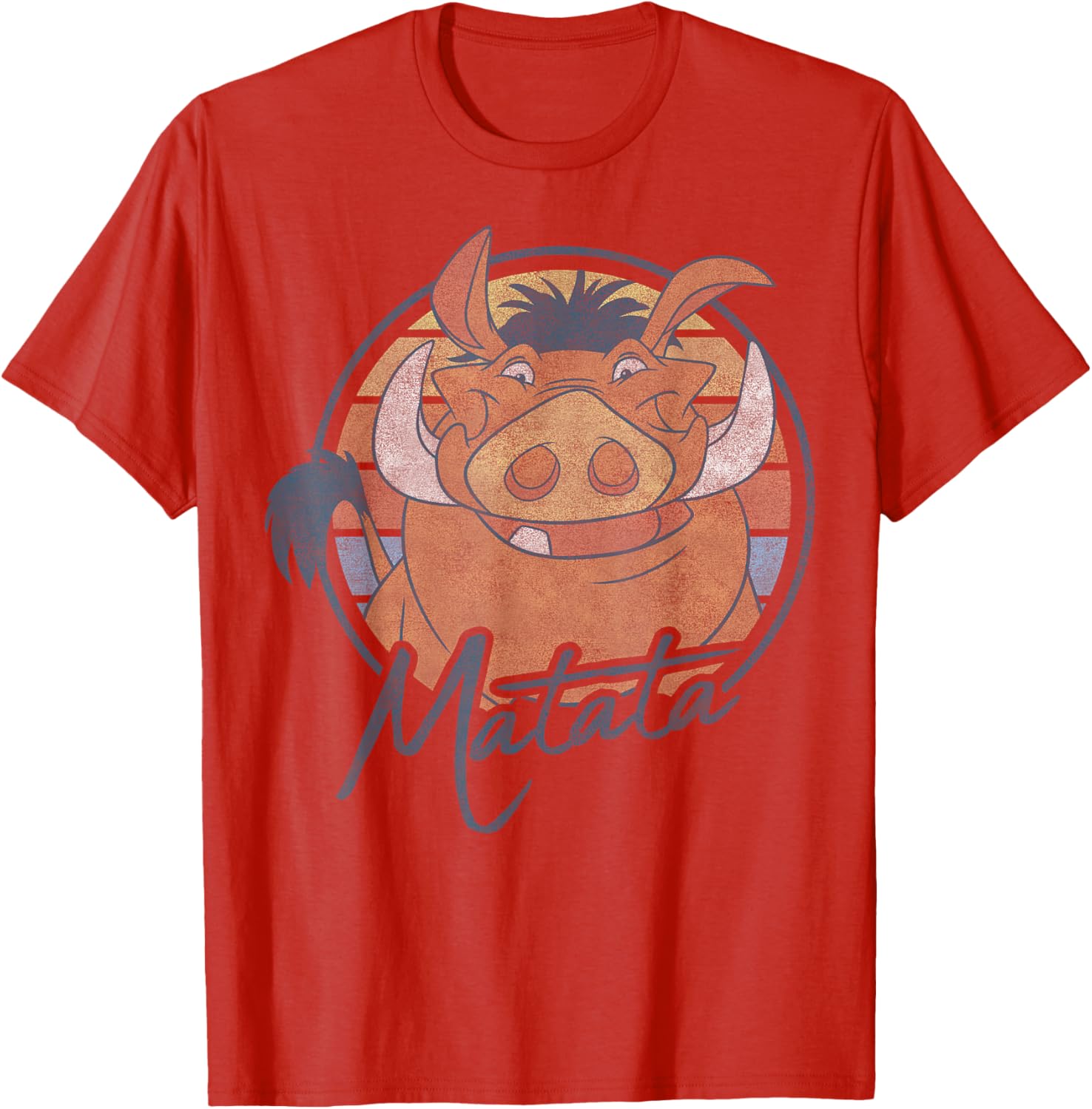 Disney The Lion King Pumbaa Matata Text Portrait T-Shirt for Kids and Adults - 8