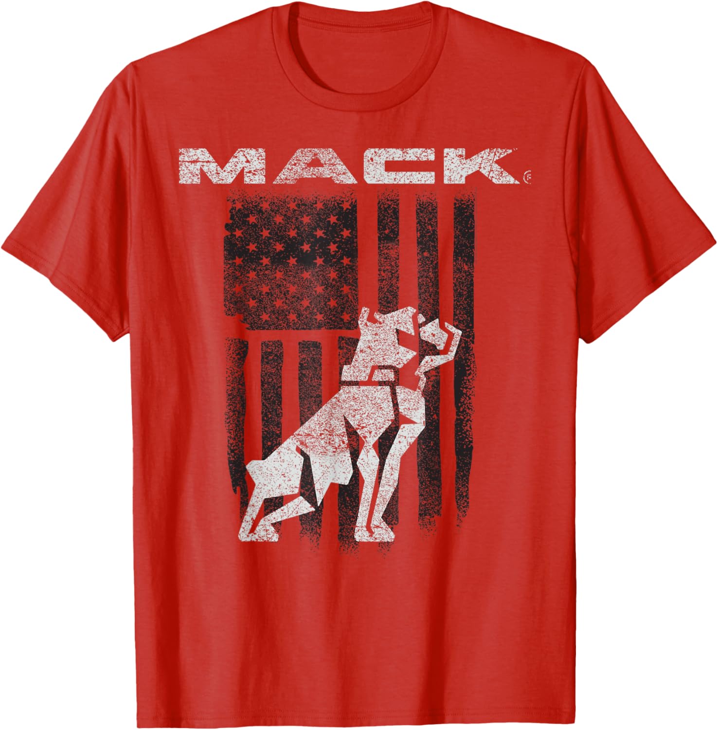 Mack Trucks Bulldog Logo American Flag Trucker T-Shirt for Fans - 2