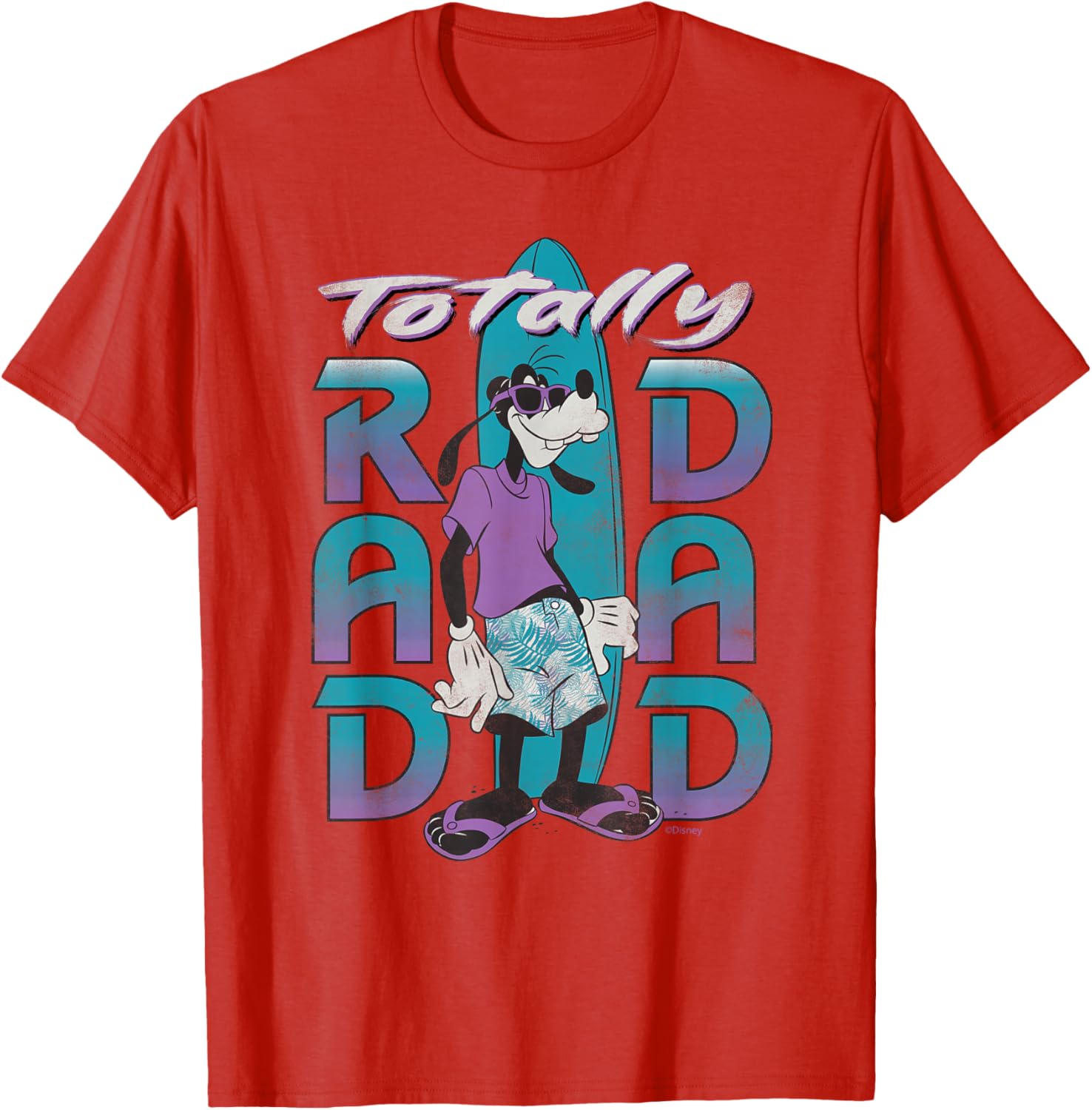 Disney Goofy Totally Rad Dad Surfing Distressed T-Shirt for Father's Day - 17