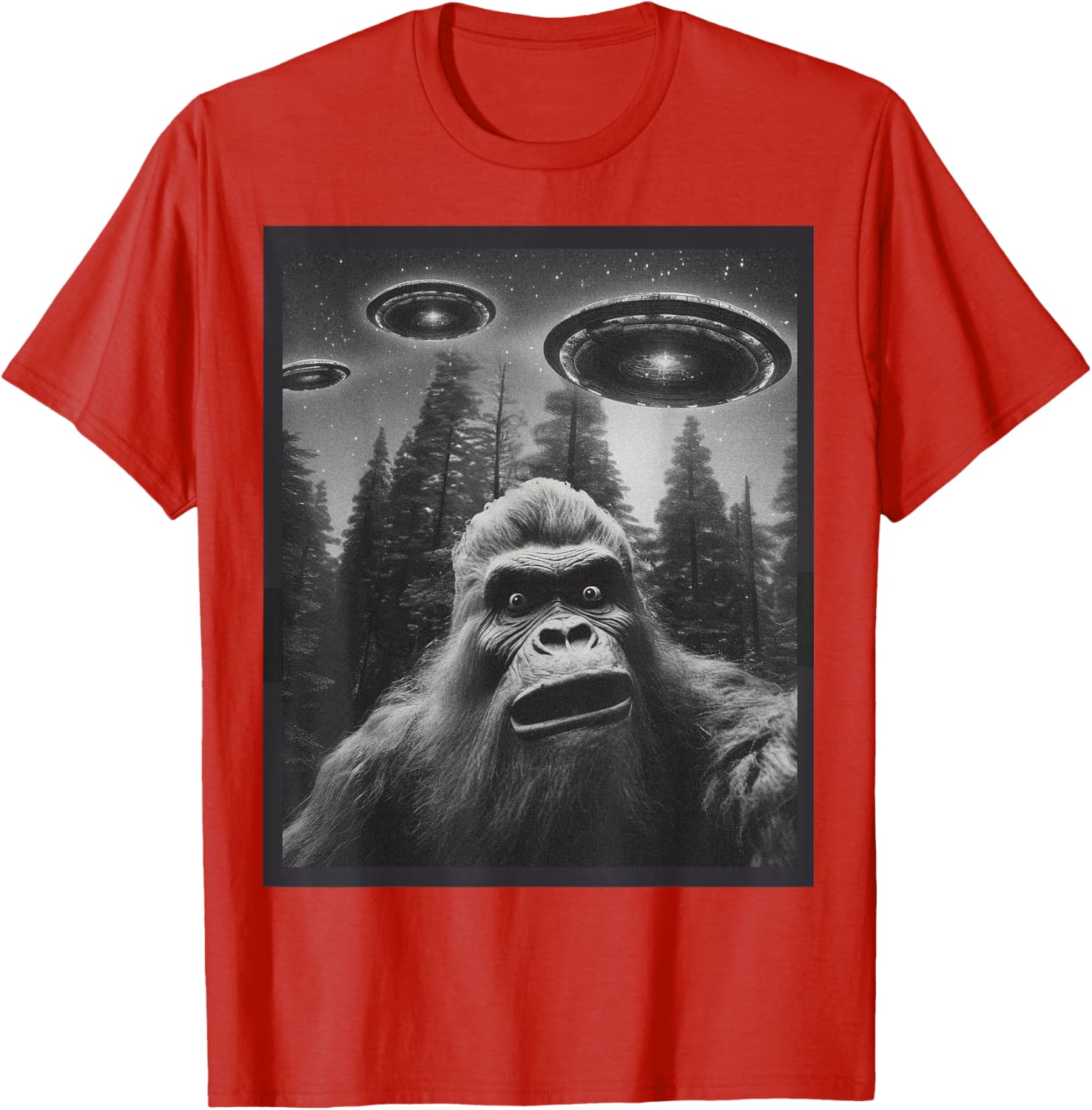 Funny Bigfoot Alien Cat Graphic Tee for Men and Women - Unique T-Shirt - 15