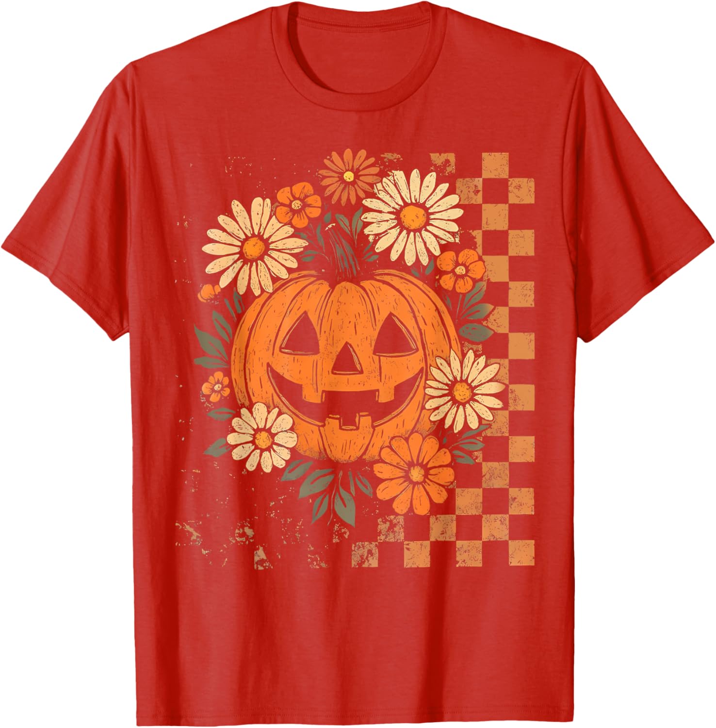 Vintage Floral Boho Pumpkin Halloween T-Shirt for Fall Fun - 6