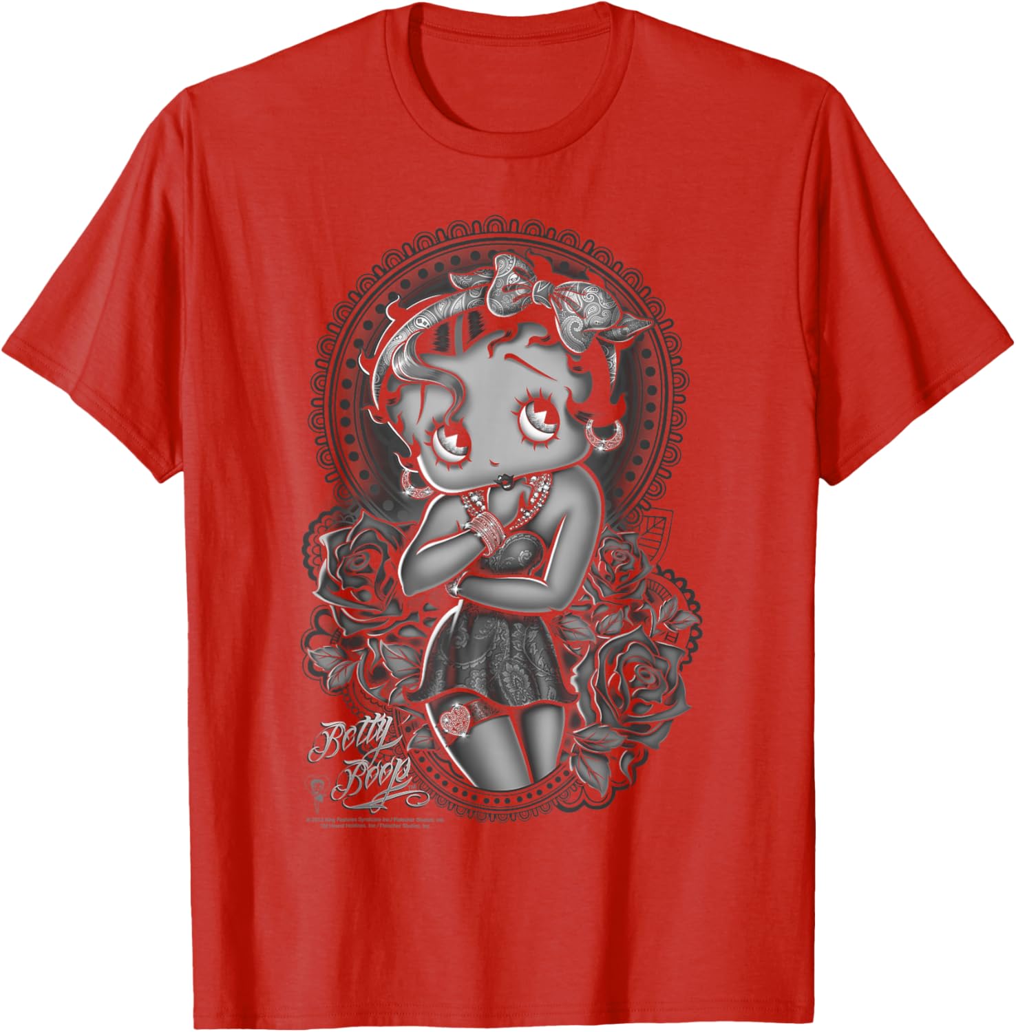 Betty Boop Fashion Roses T-Shirt for Trendy Style and Comfort - 5