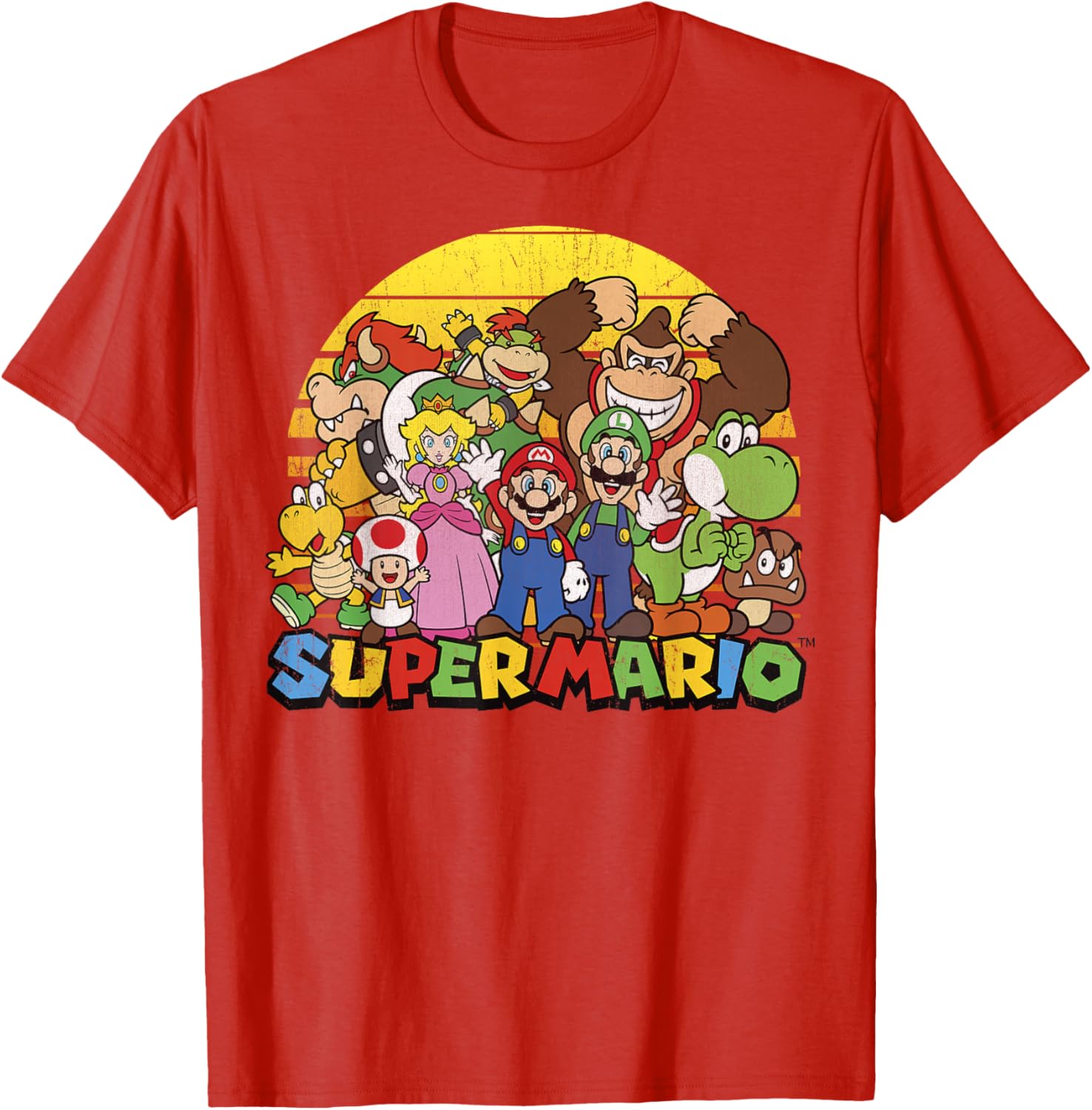 Vintage Nintendo Super Mario Group Portrait T-Shirt for Fans - 12
