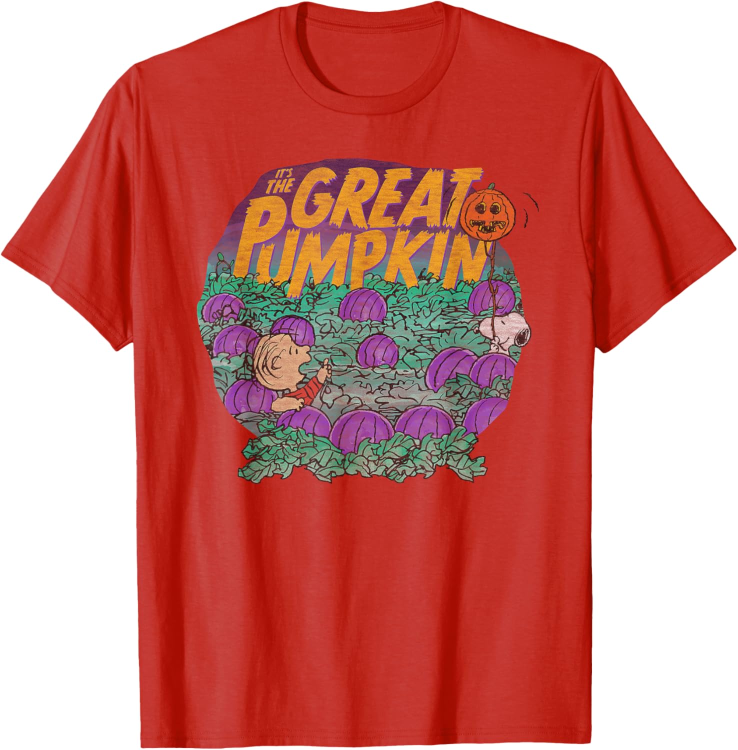 Peanuts Halloween Linus and Snoopy Great Pumpkin T-Shirt for All Ages - 12