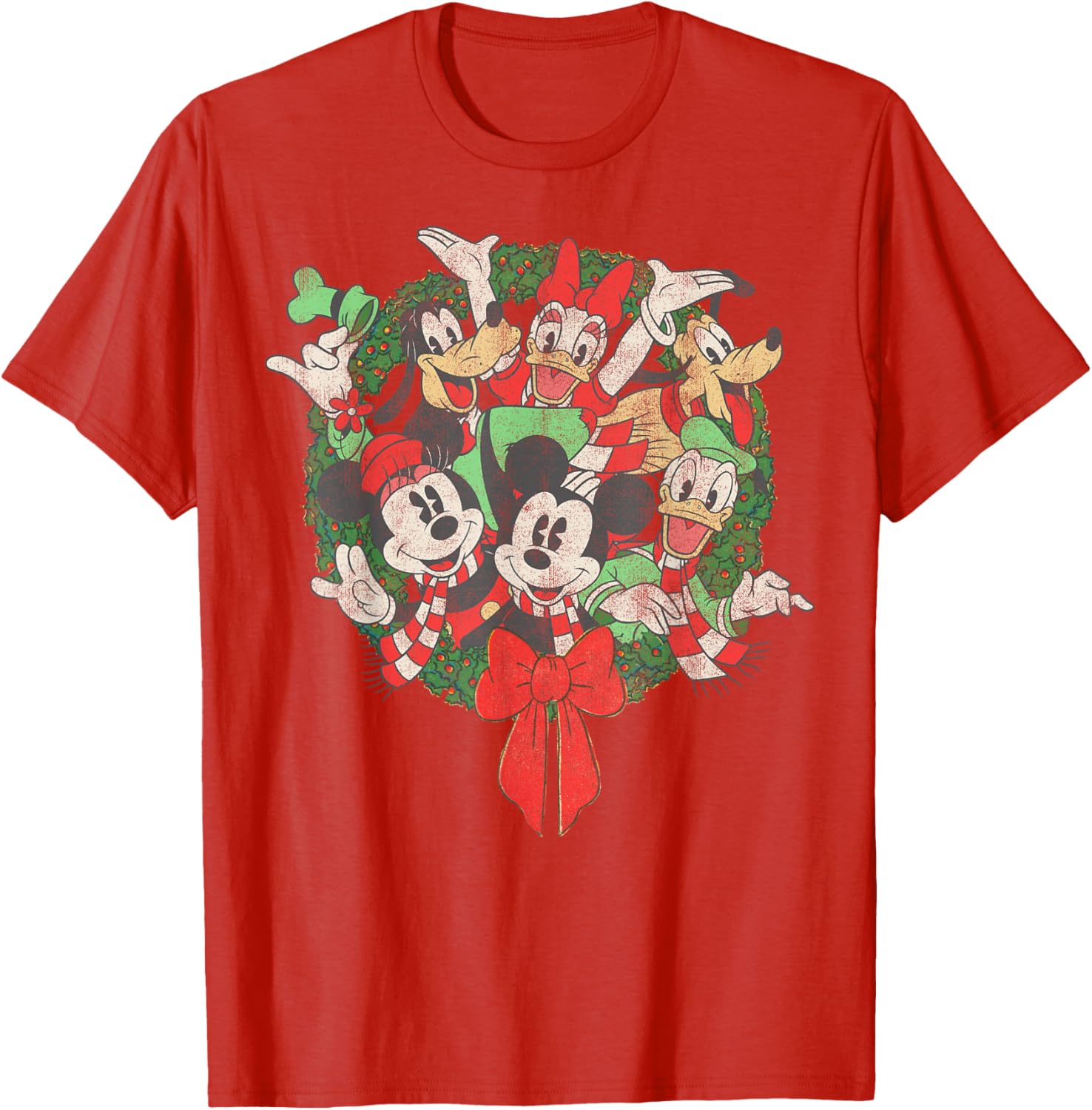 Disney Christmas Wreath T-Shirt for Festive Family Gatherings - 5