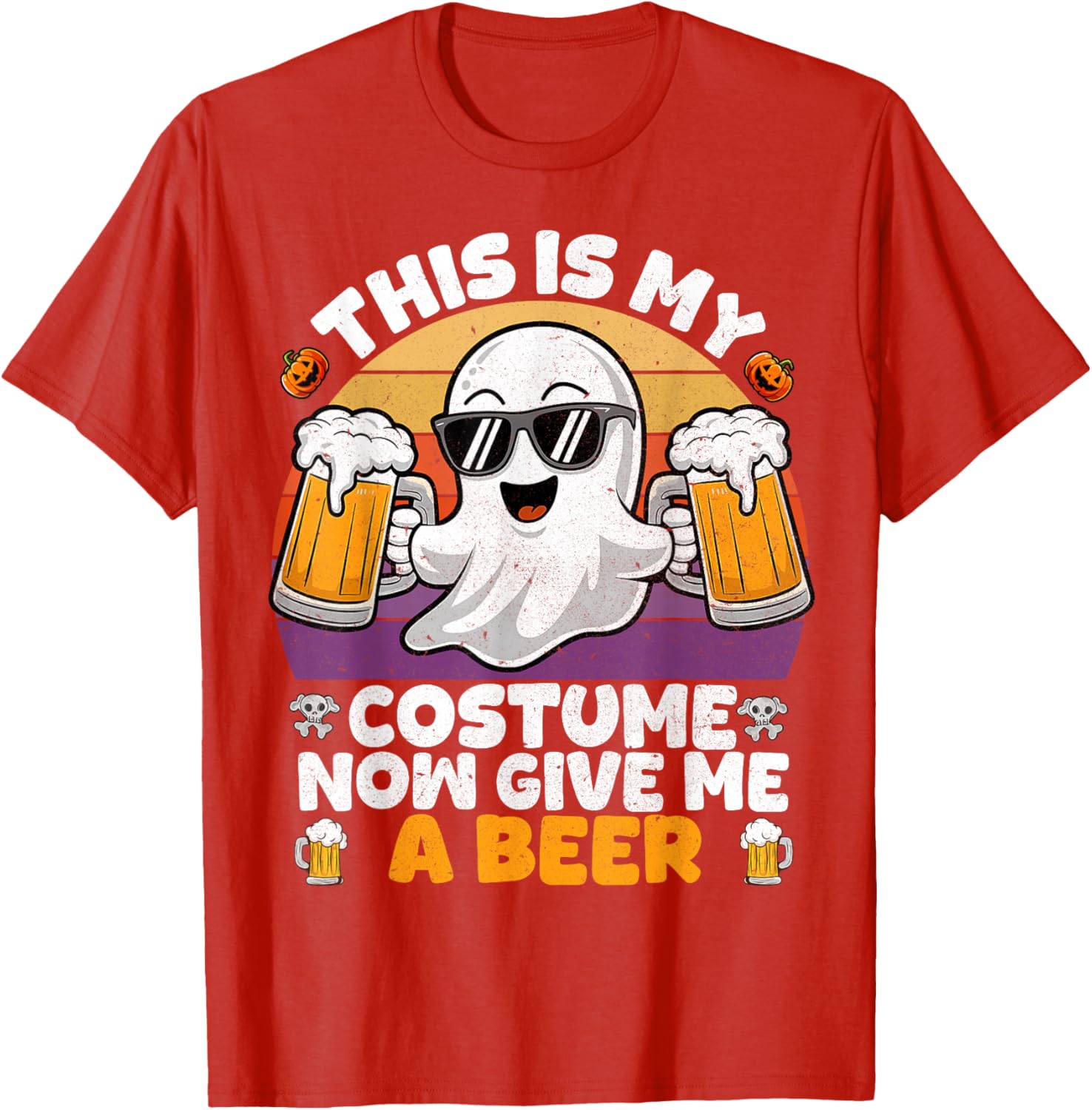 Funny Vintage Boo Halloween Costume T-Shirt for Men and Adults - 2