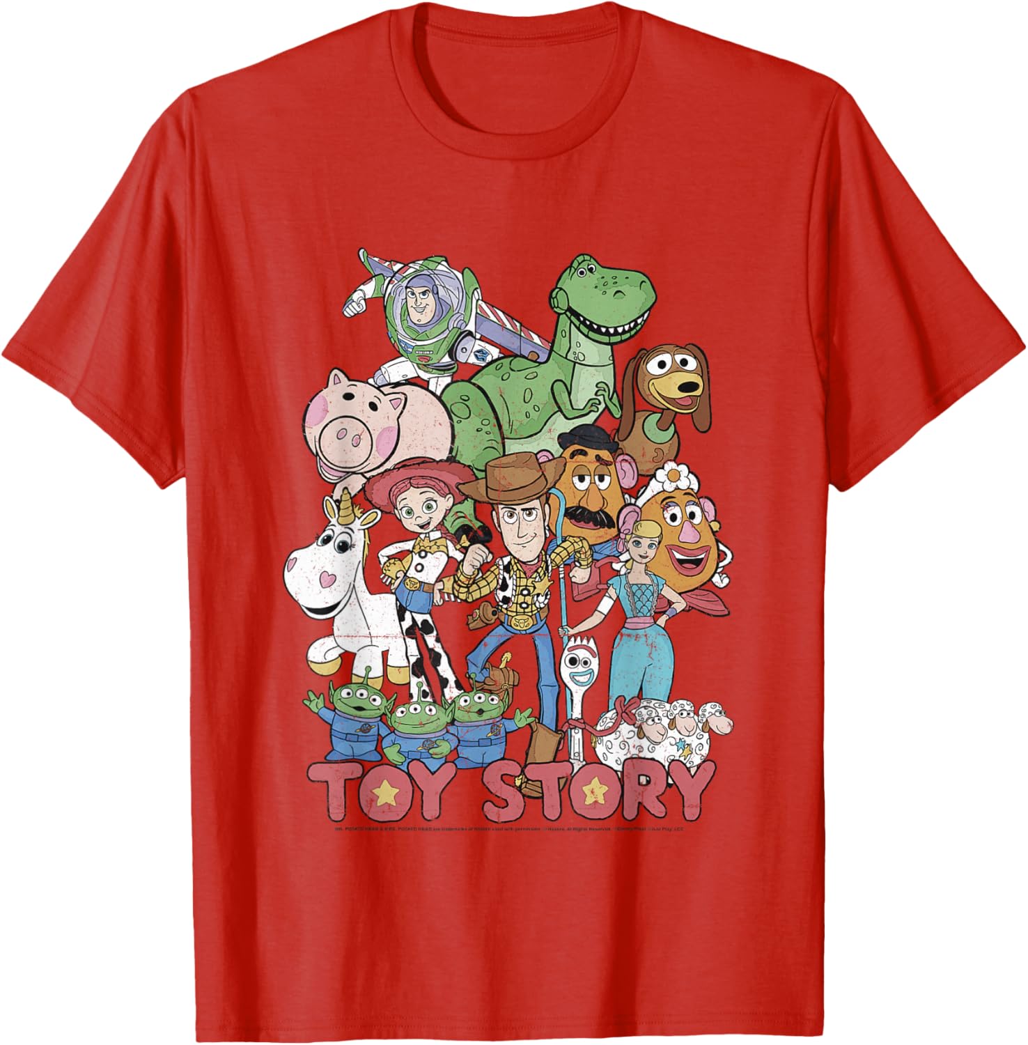 Disney Pixar Toy Story All Stars Distressed Graphic T-Shirt for Fans - 13