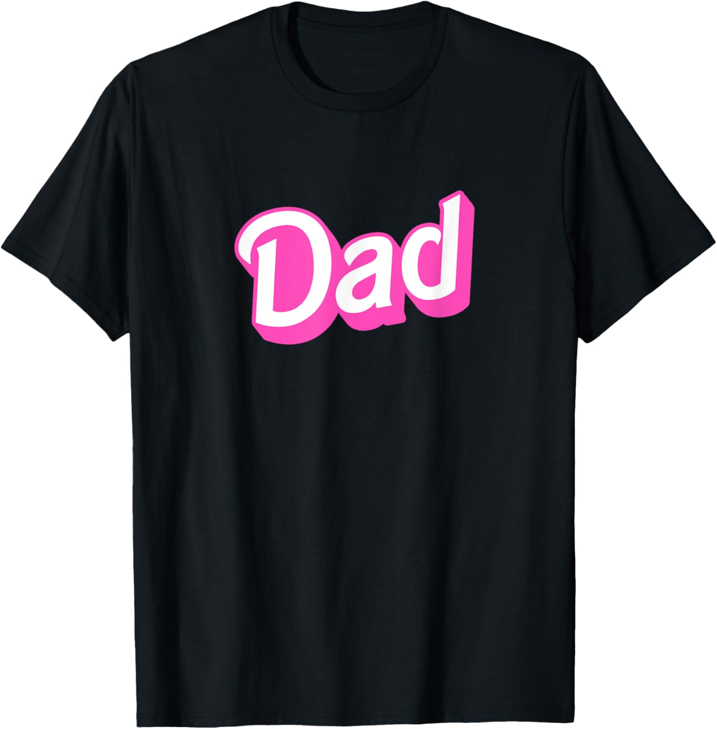 Dad Pink and White Overlapping Font Halloween Costume T-Shirt for Men - 2