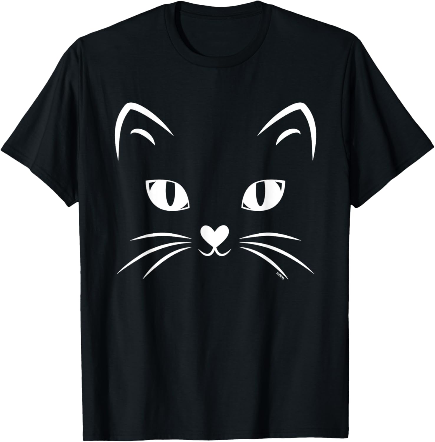 Black Cat Face Halloween Costume T-Shirt for Cat Lovers and Parties - 8