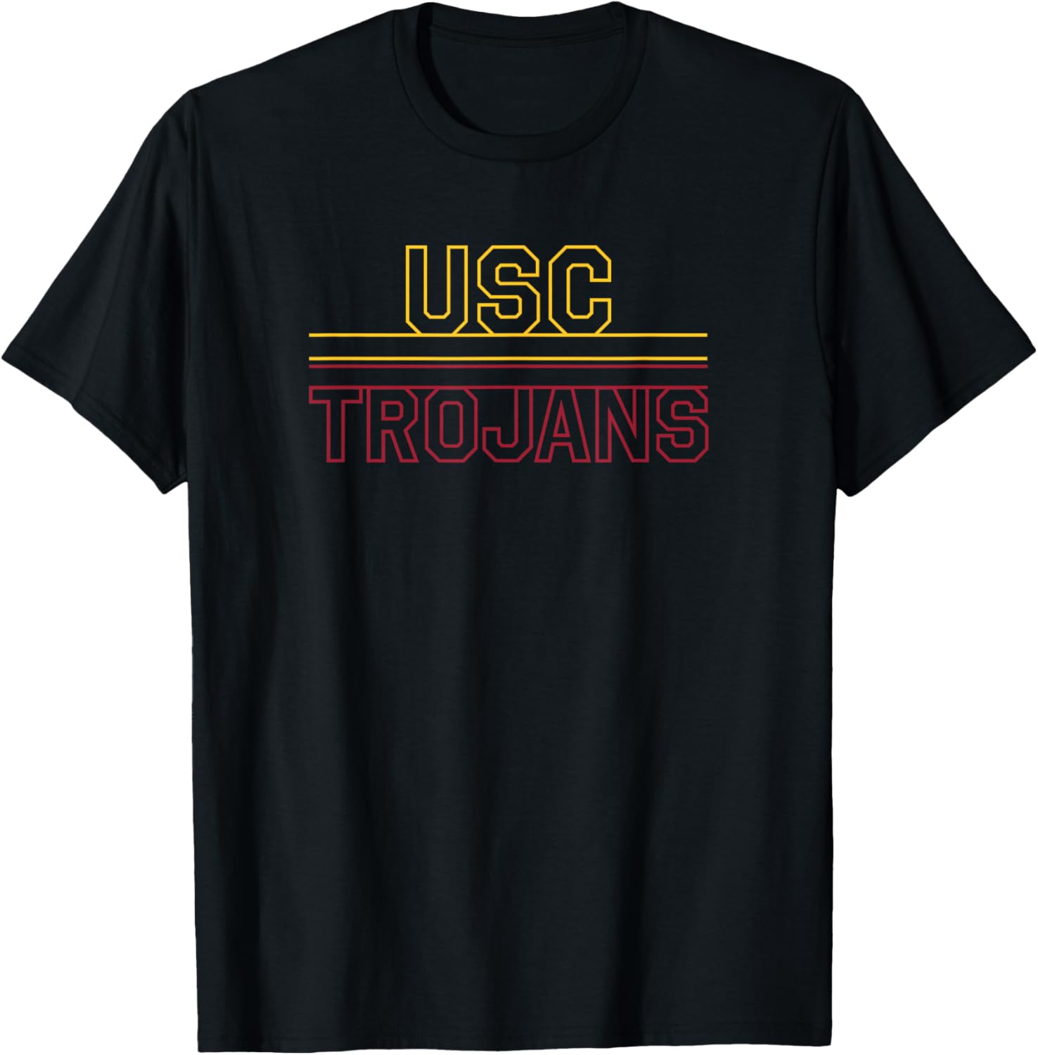 USC Trojans Gold Cardinal T-Shirt with Stack Block Logo for Sports Fans - 1