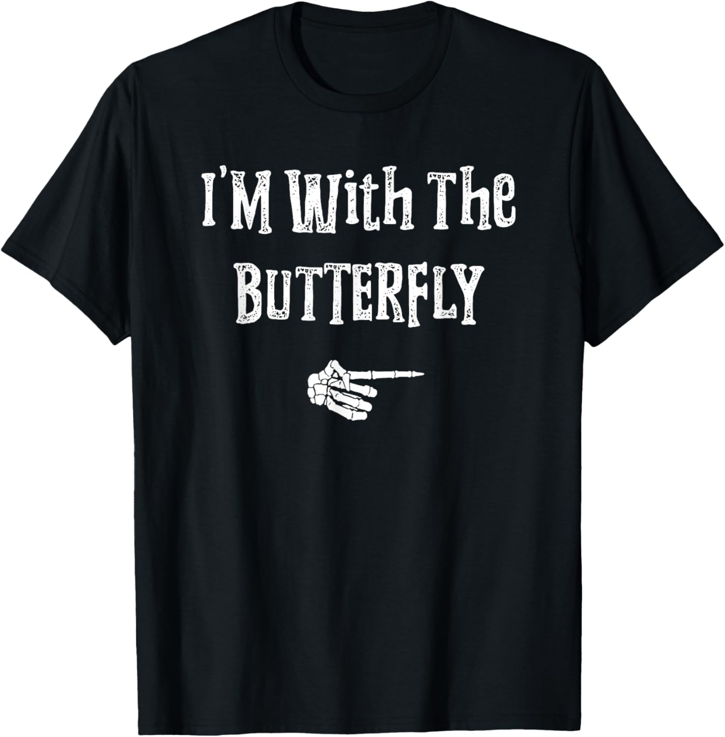 Funny Couples Matching I'm With Butterfly Halloween Costume T-Shirt - 1