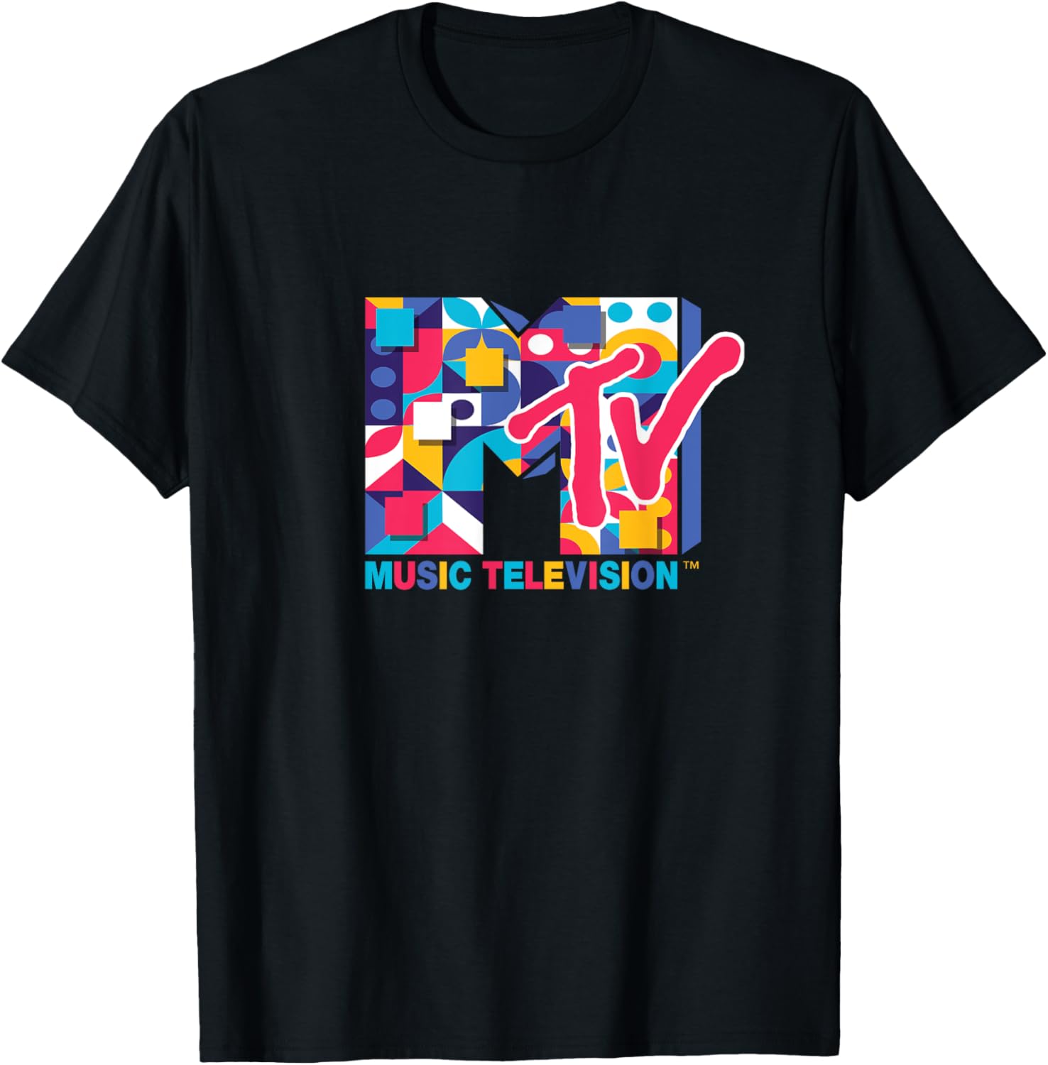 Colorful MTV Logo Geometric Symbols T-Shirt by Mademark - Stylish Apparel - 8